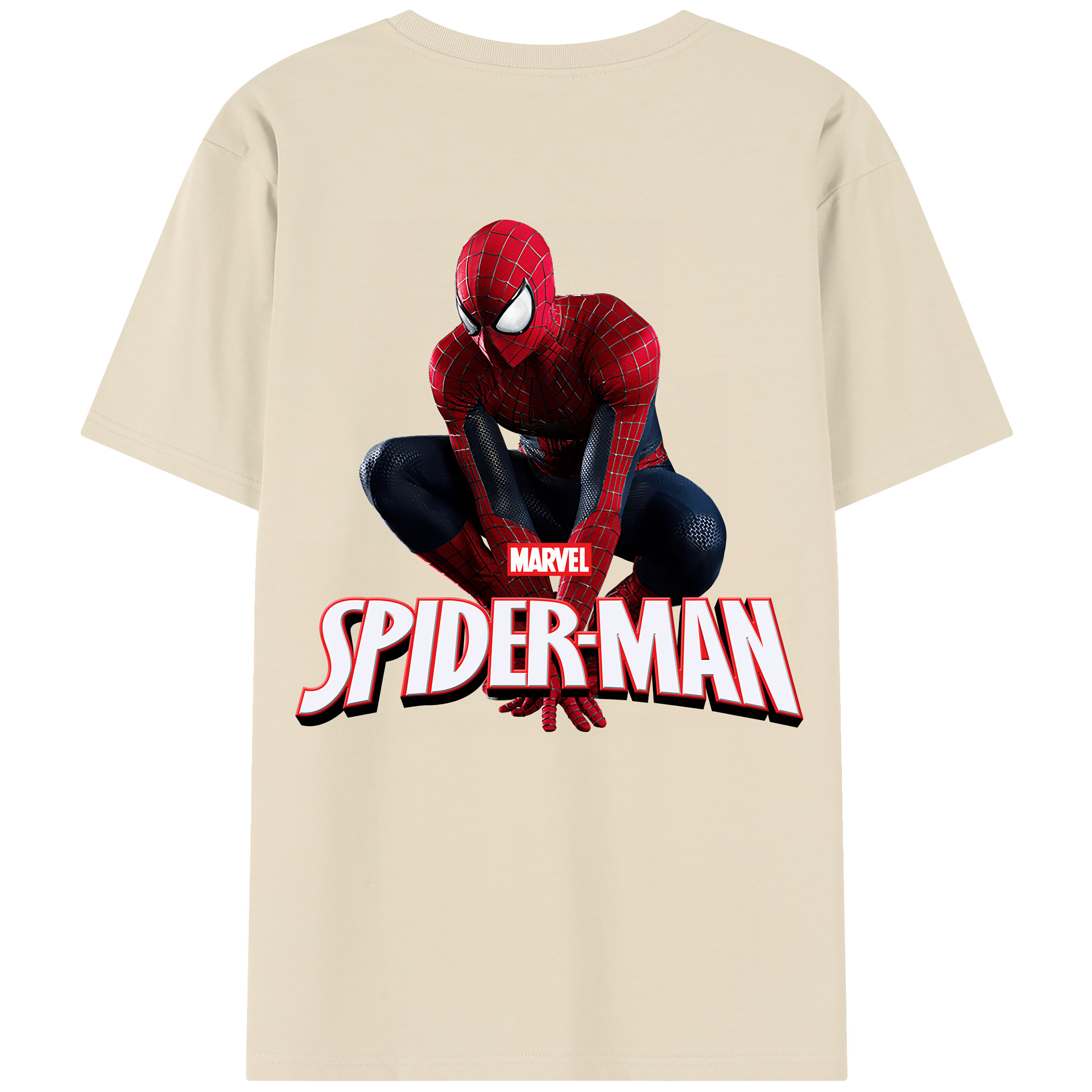 （画像用） Spider Man スパイダーマン 綿100％半袖Tシャツ（背面プリント）