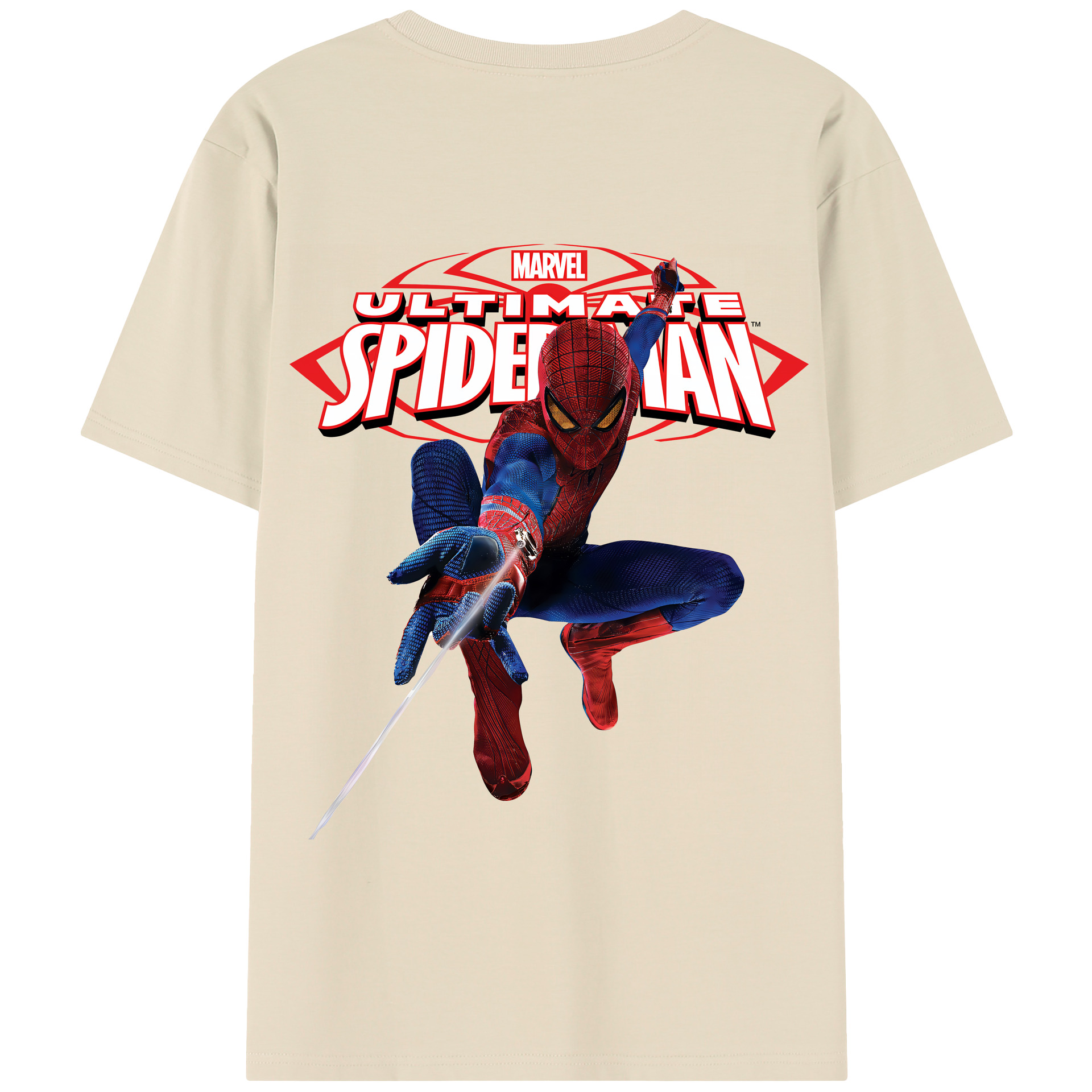 （画像用） Spider Man スパイダーマン 綿100％半袖Tシャツ（背面プリント）