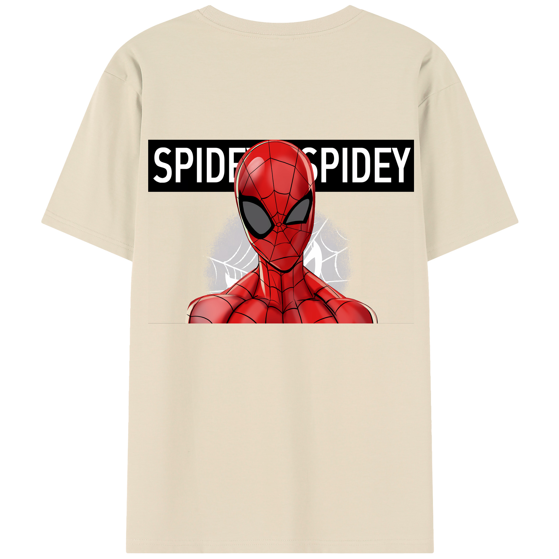 （画像用） Spider Man スパイダーマン 綿100％半袖Tシャツ（背面プリント）