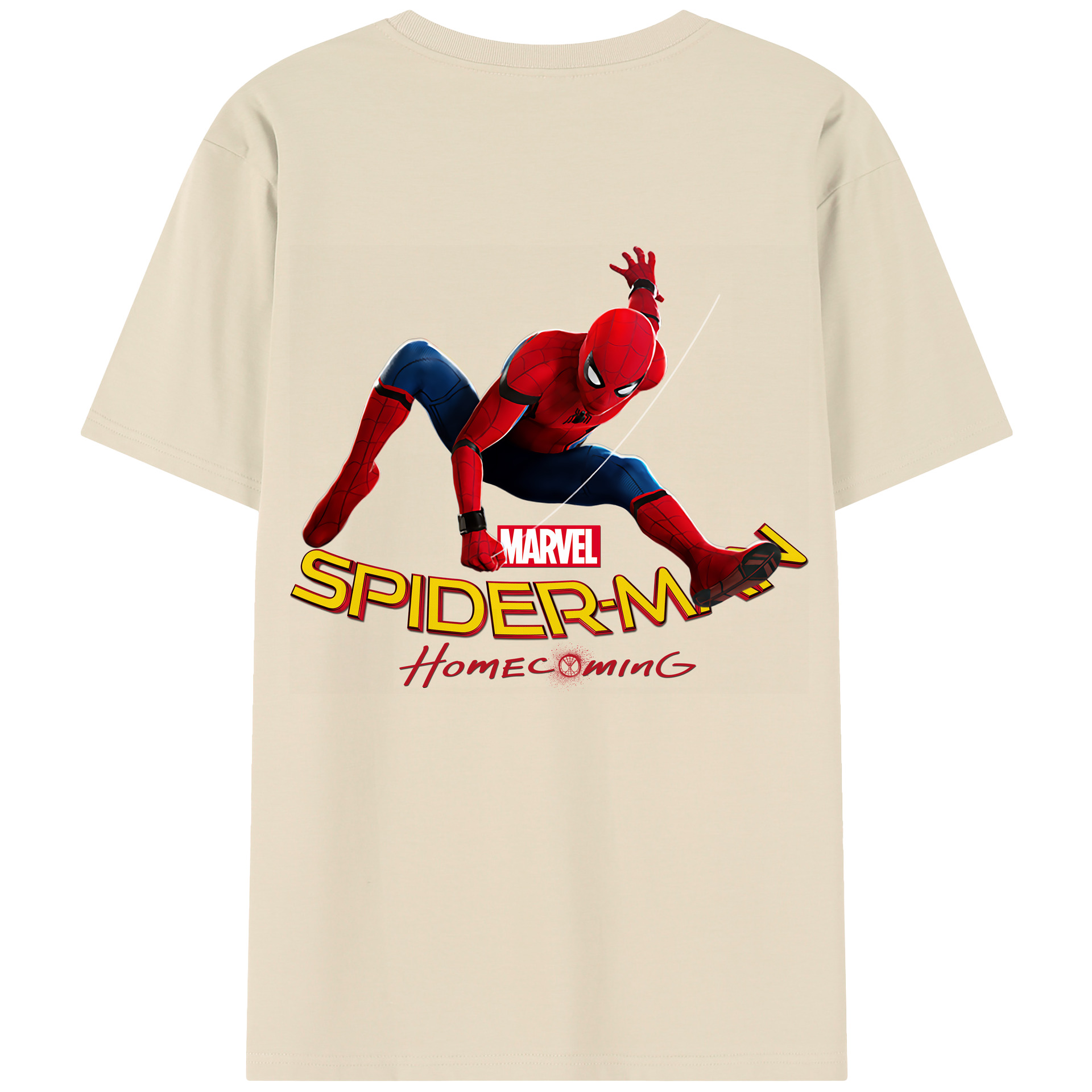（画像用） Spider Man スパイダーマン 綿100％半袖Tシャツ（背面プリント）