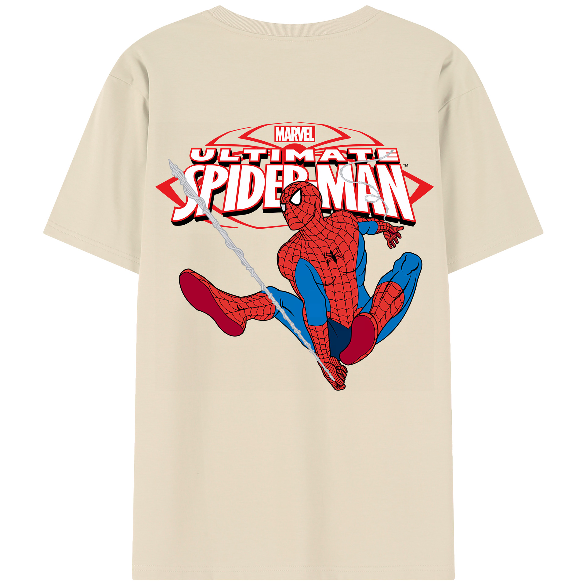 （画像用） Spider Man スパイダーマン 綿100％半袖Tシャツ（背面プリント）