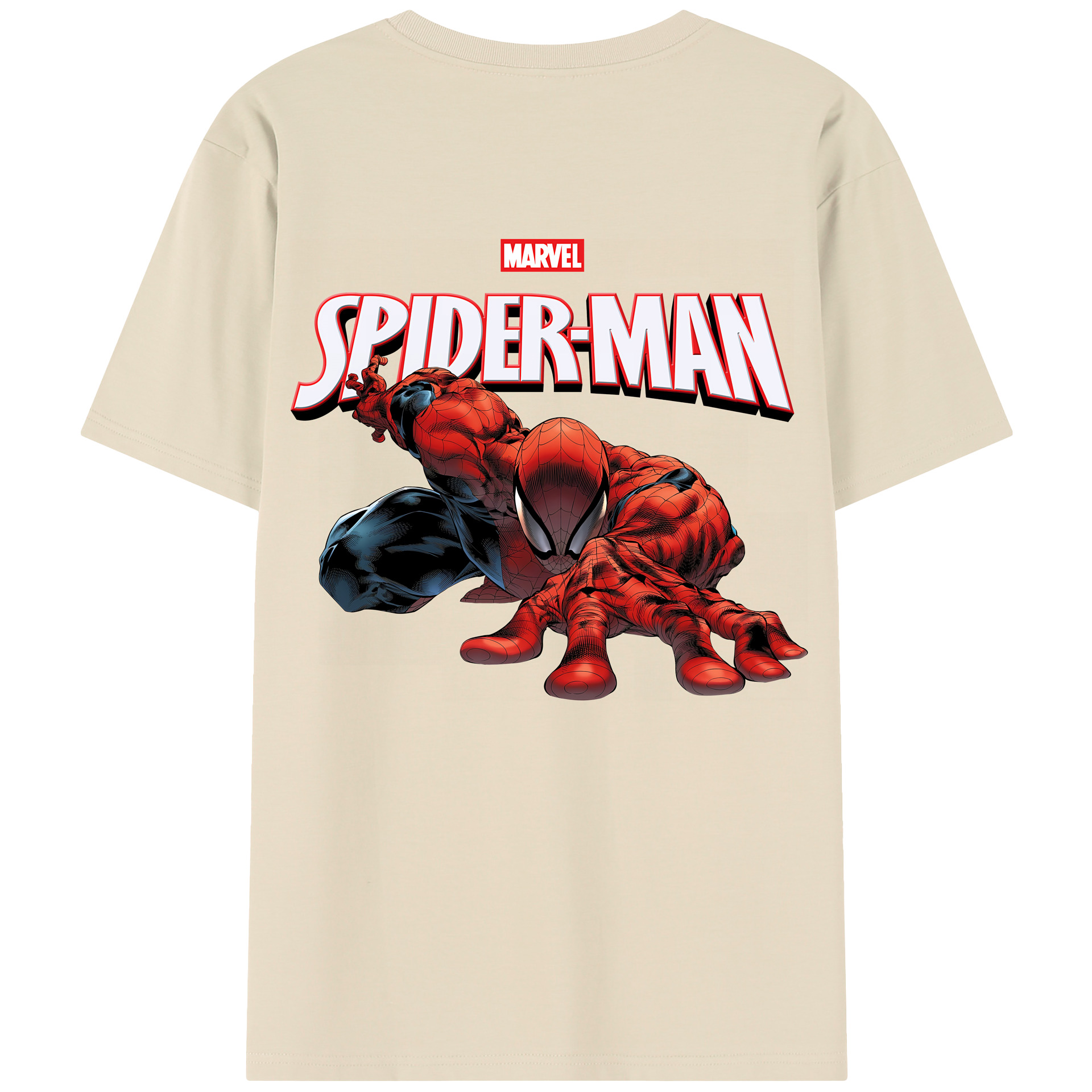（画像用） Spider Man スパイダーマン 綿100％半袖Tシャツ（背面プリント）