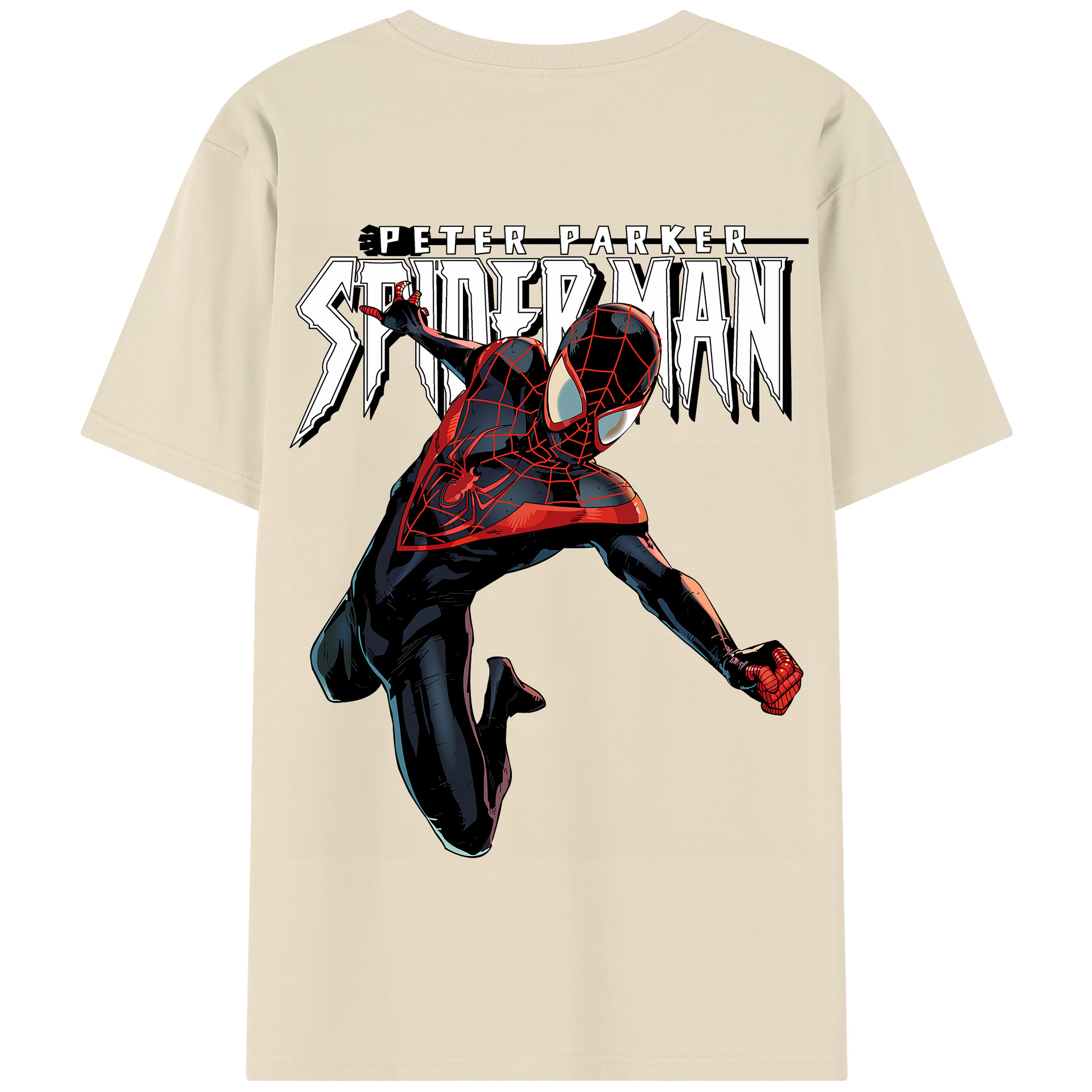 （画像用） Spider Man スパイダーマン 綿100％半袖Tシャツ（背面プリント）