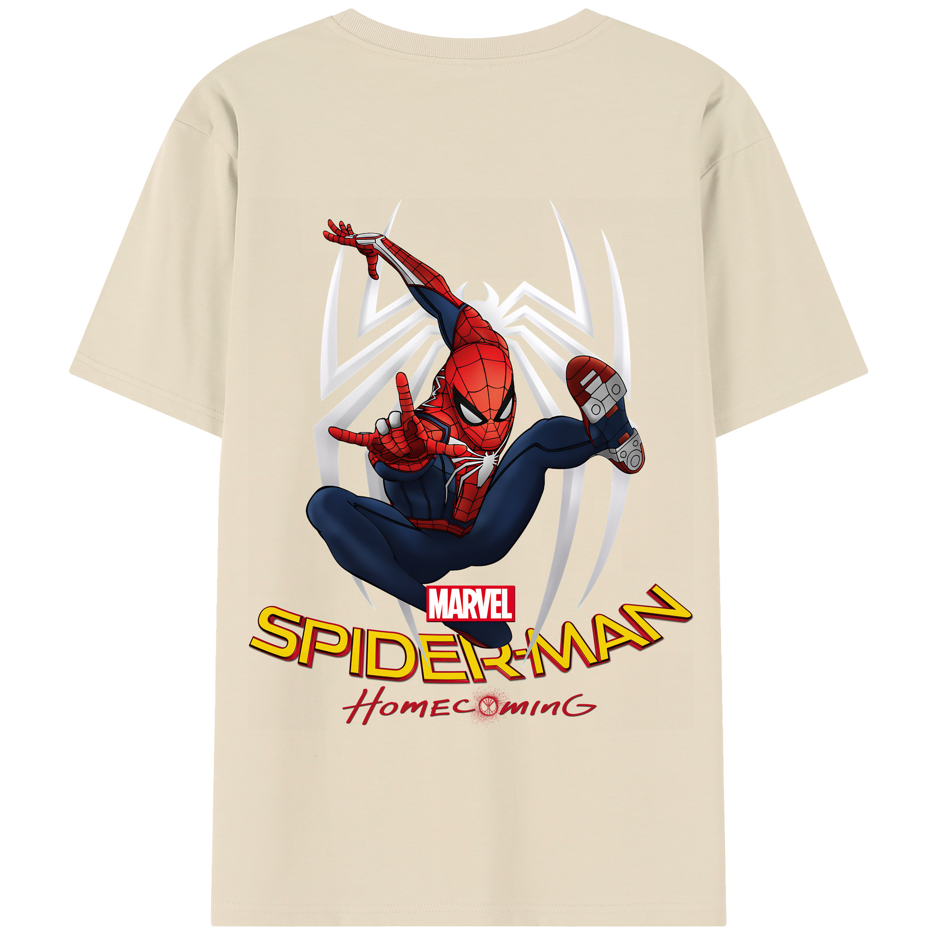 （画像用） Spider Man スパイダーマン 綿100％半袖Tシャツ（背面プリント）