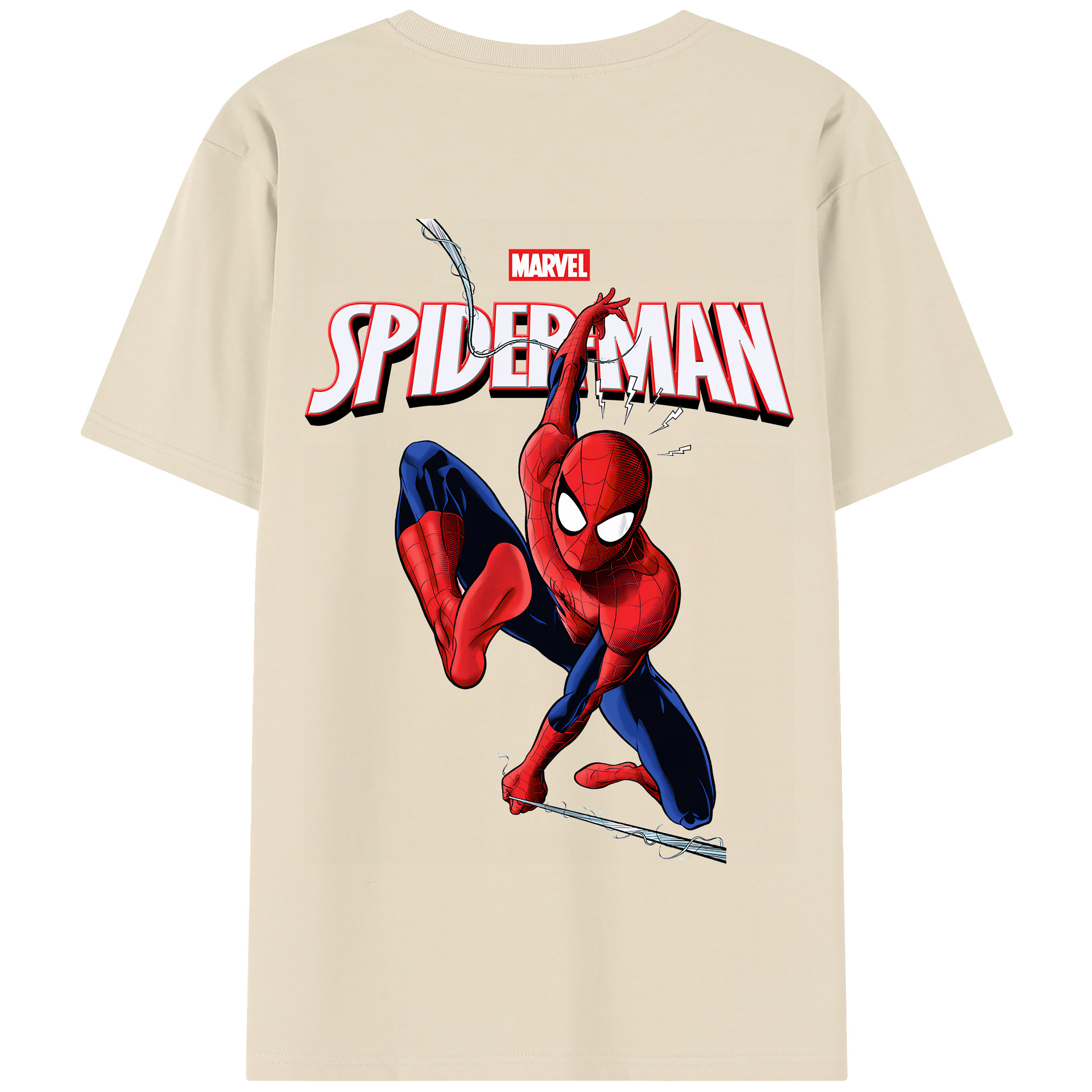 （画像用） Spider Man スパイダーマン 綿100％半袖Tシャツ（背面プリント）