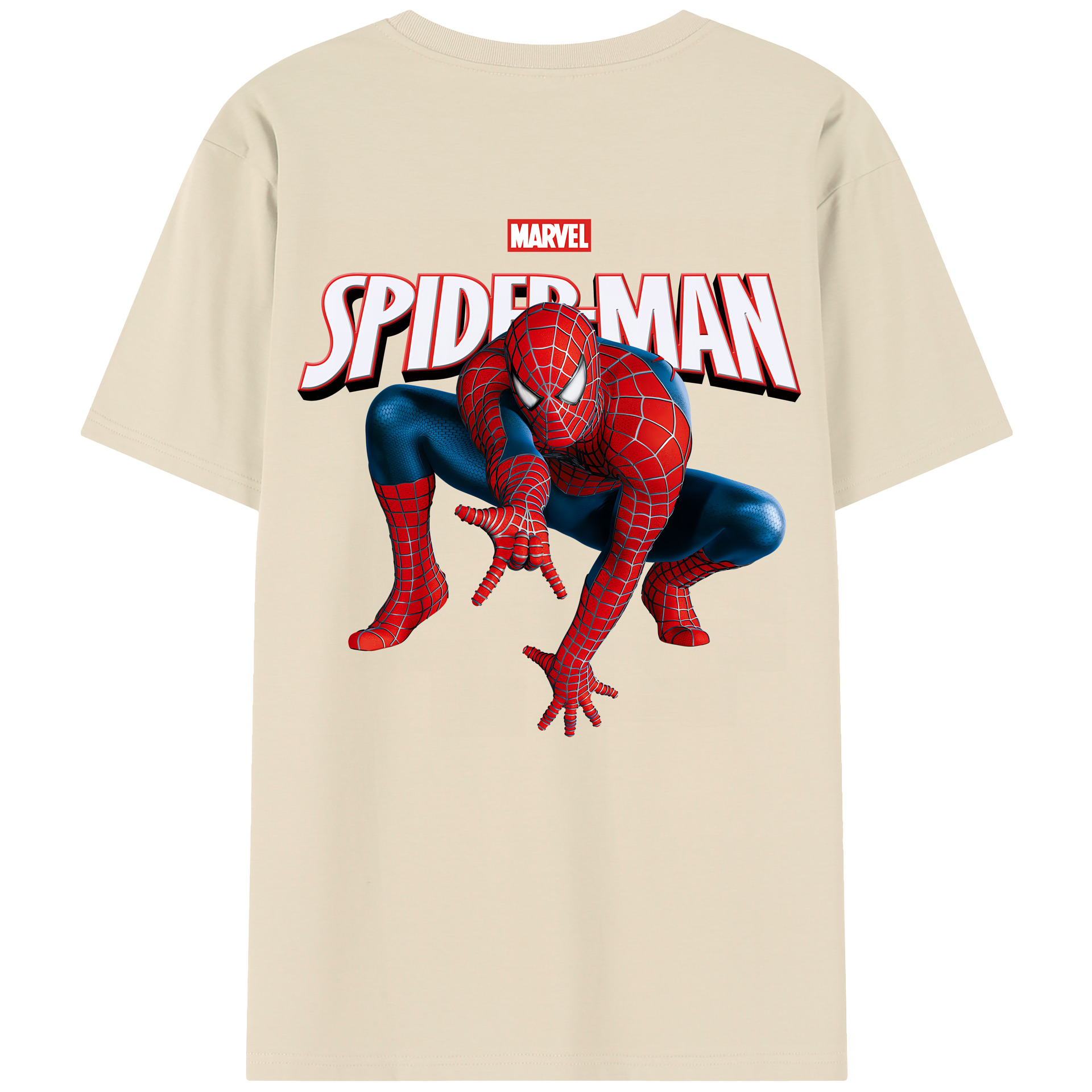 （画像用） Spider Man スパイダーマン 綿100％半袖Tシャツ（背面プリント）