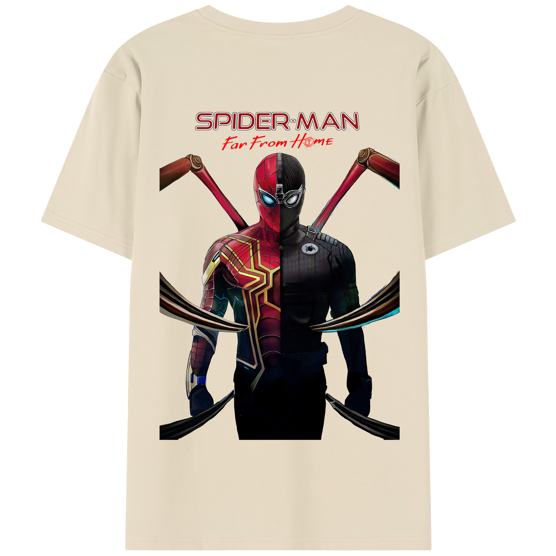 （画像用） Spider Man スパイダーマン 綿100％半袖Tシャツ（背面プリント）