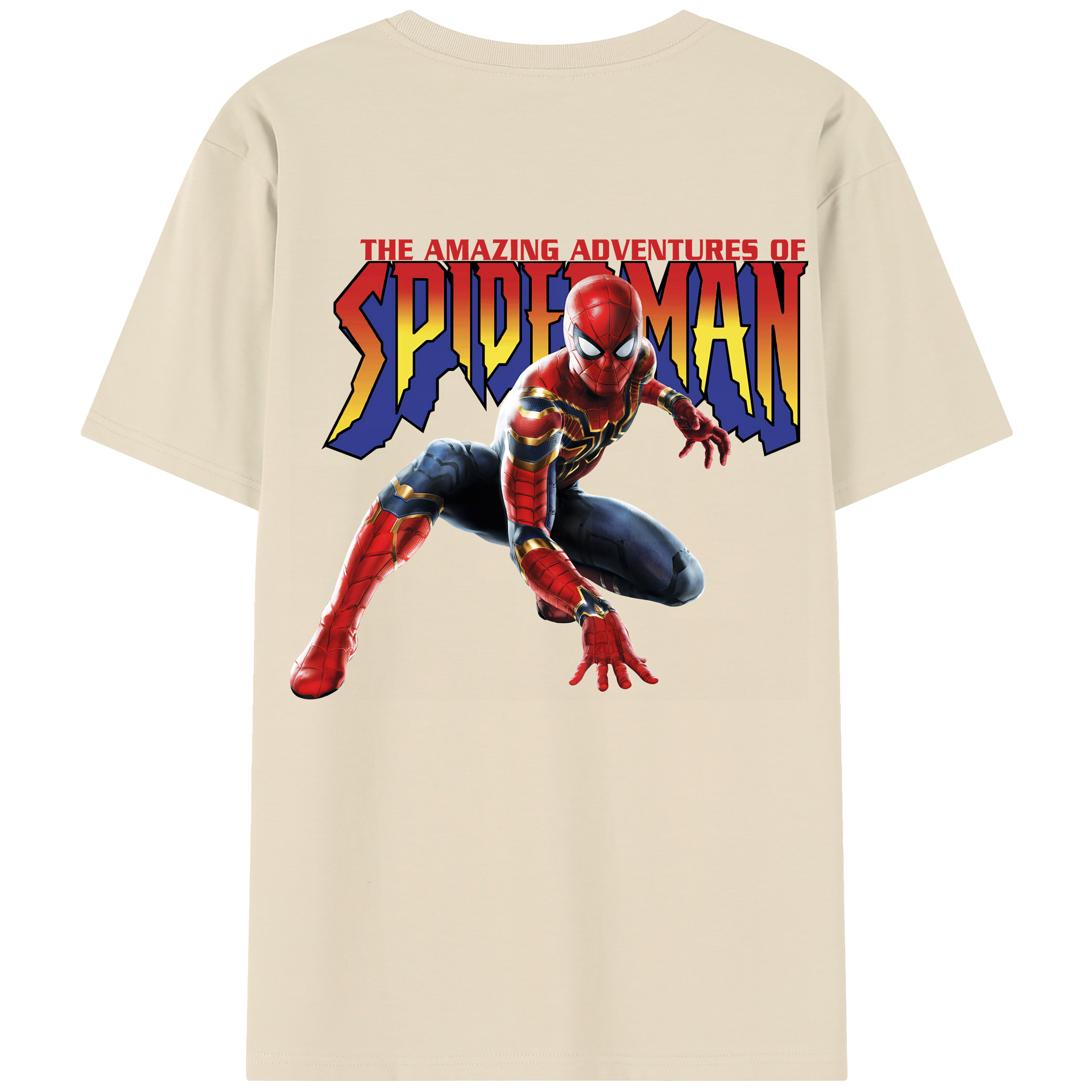 （画像用） Spider Man スパイダーマン 綿100％半袖Tシャツ（背面プリント）