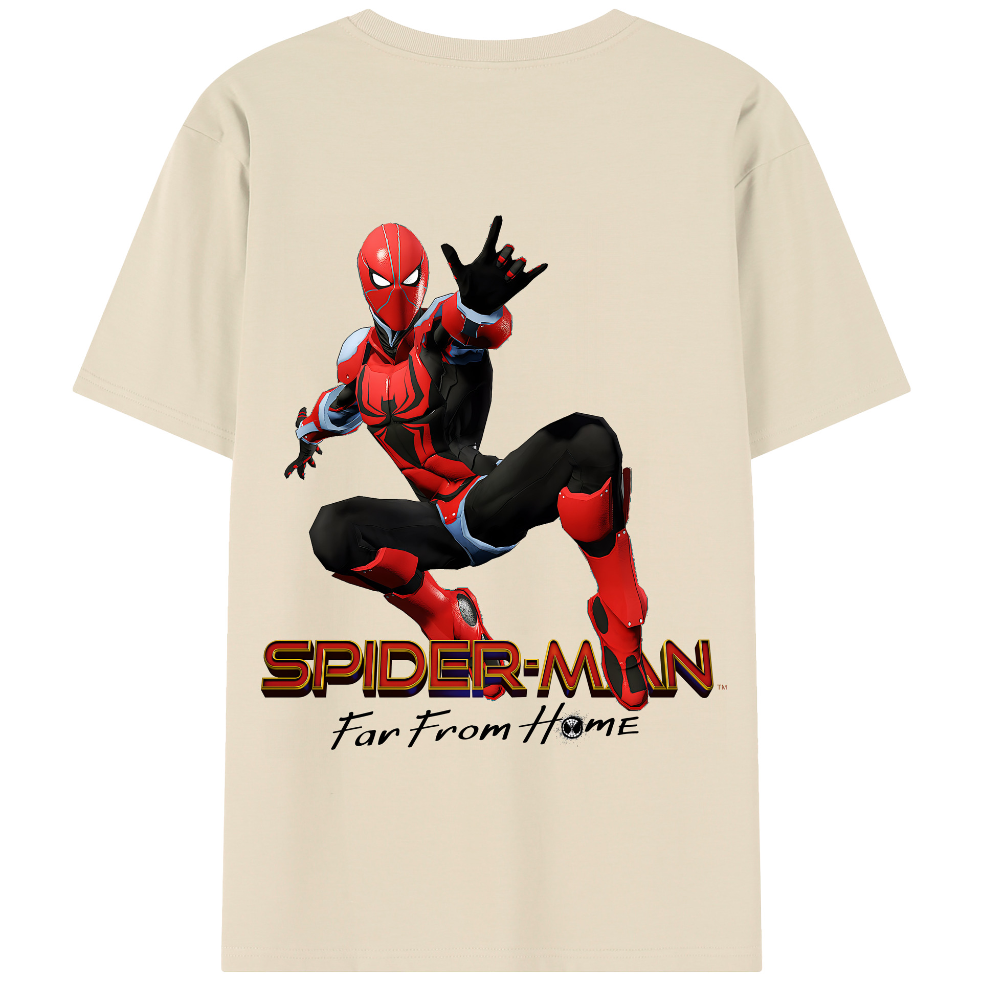（画像用） Spider Man スパイダーマン 綿100％半袖Tシャツ（背面プリント）