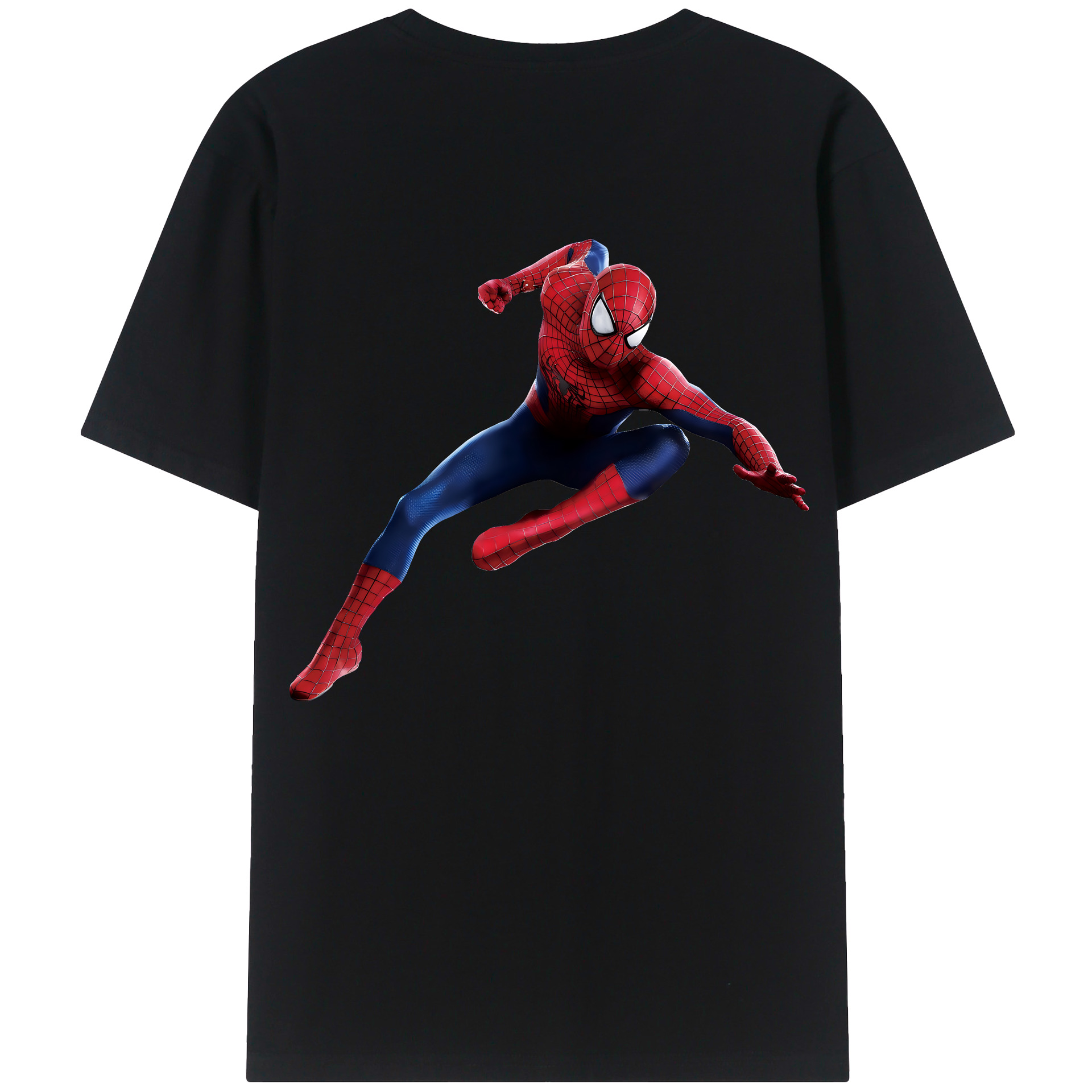 （画像用） Spider Man スパイダーマン 綿100％半袖Tシャツ（背面プリント）