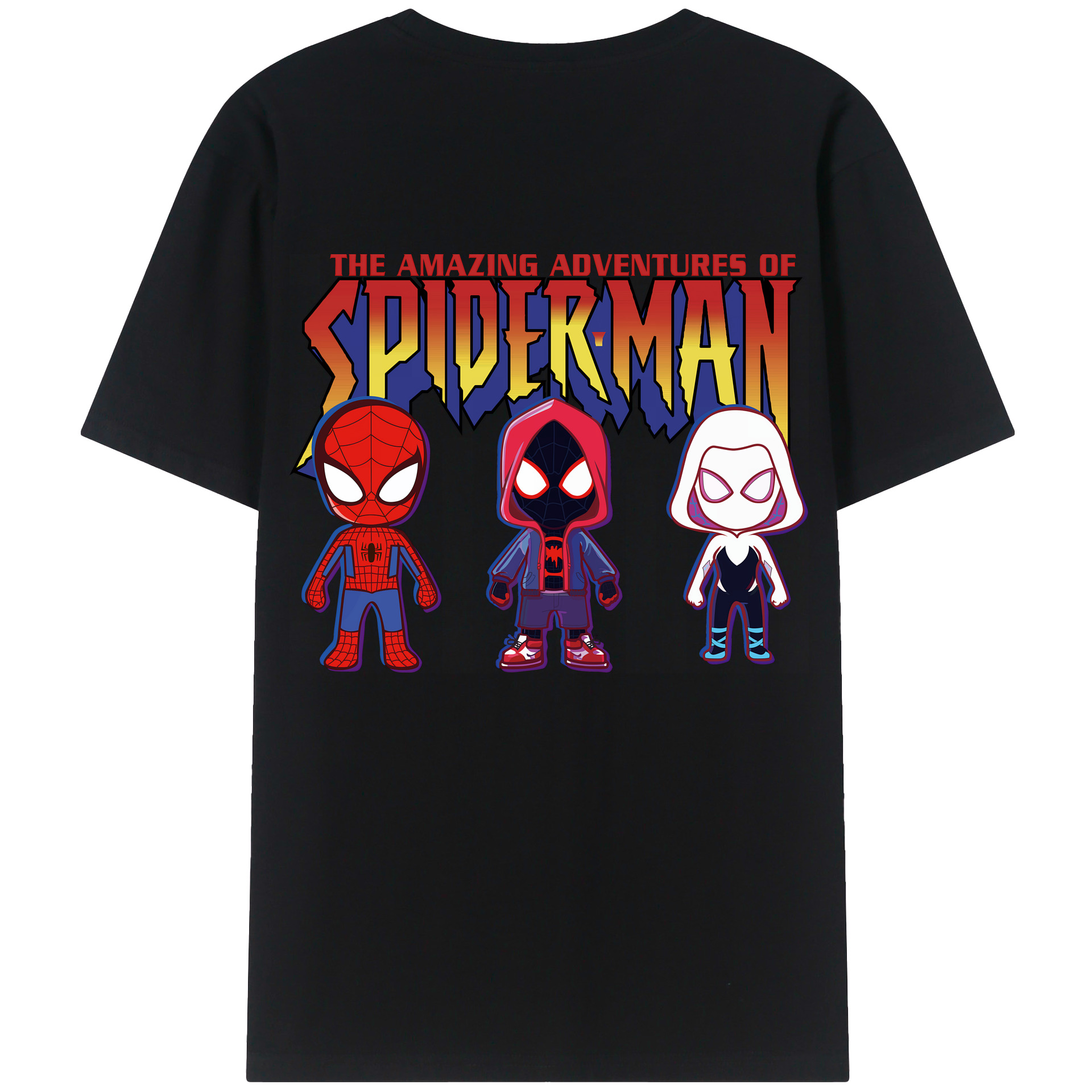 （画像用） Spider Man スパイダーマン 綿100％半袖Tシャツ（背面プリント）