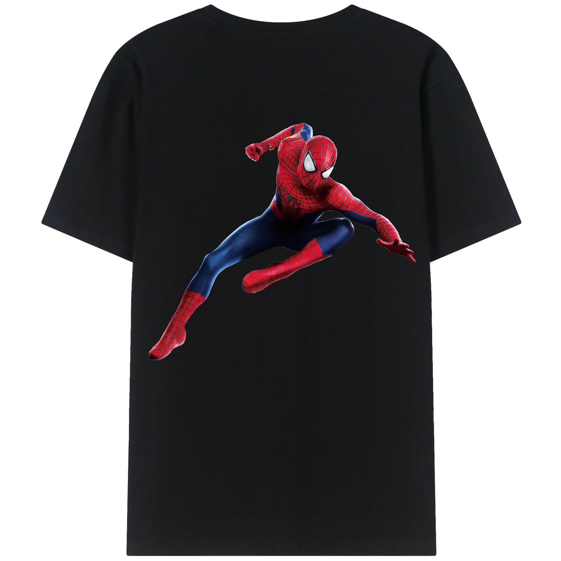 （画像用） Spider Man スパイダーマン 綿100％半袖Tシャツ（背面プリント）