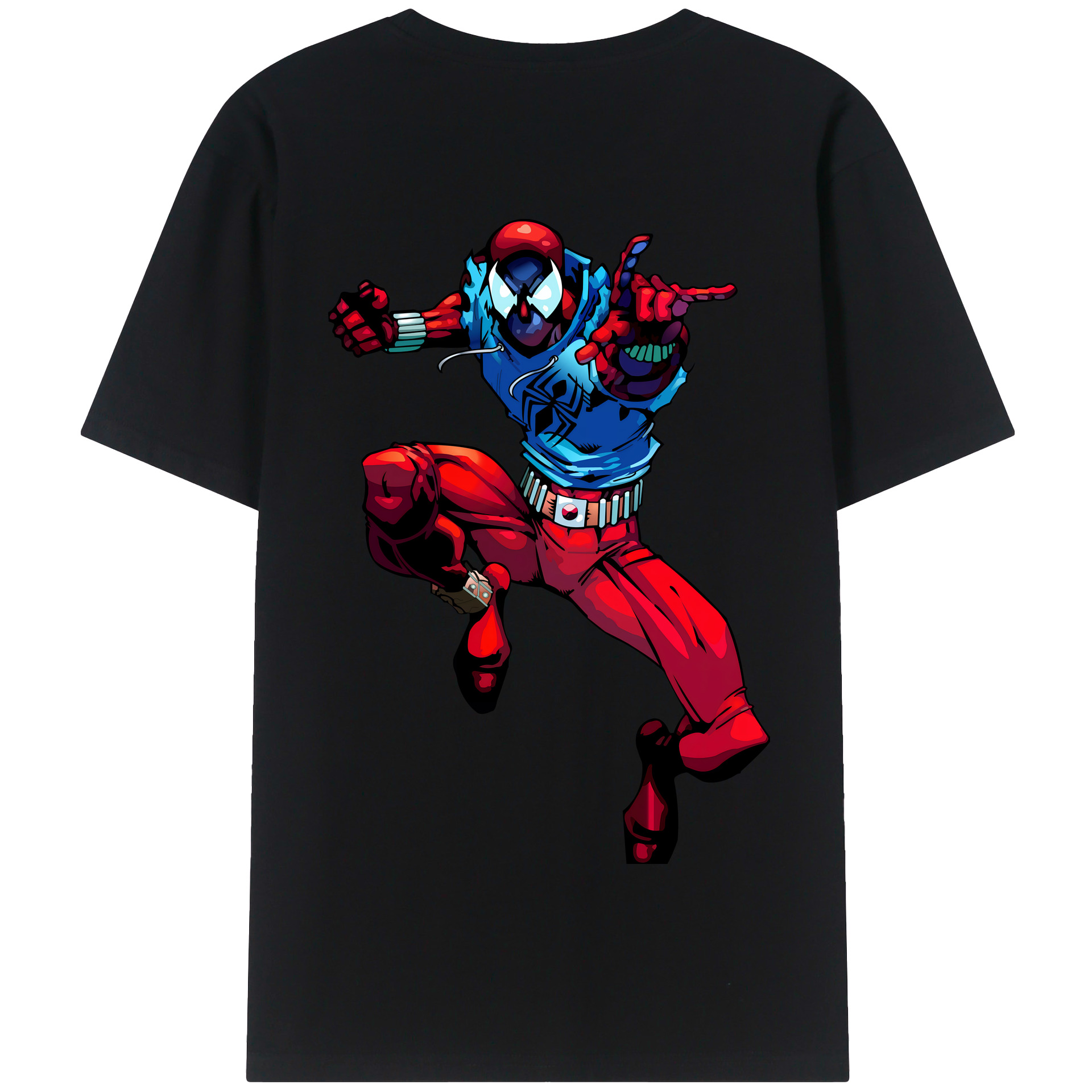 （画像用） Spider Man スパイダーマン 綿100％半袖Tシャツ（背面プリント）