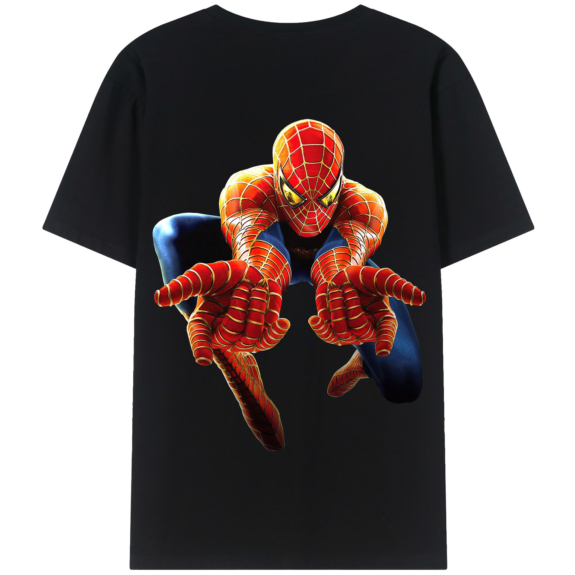 （画像用） Spider Man スパイダーマン 綿100％半袖Tシャツ（背面プリント）