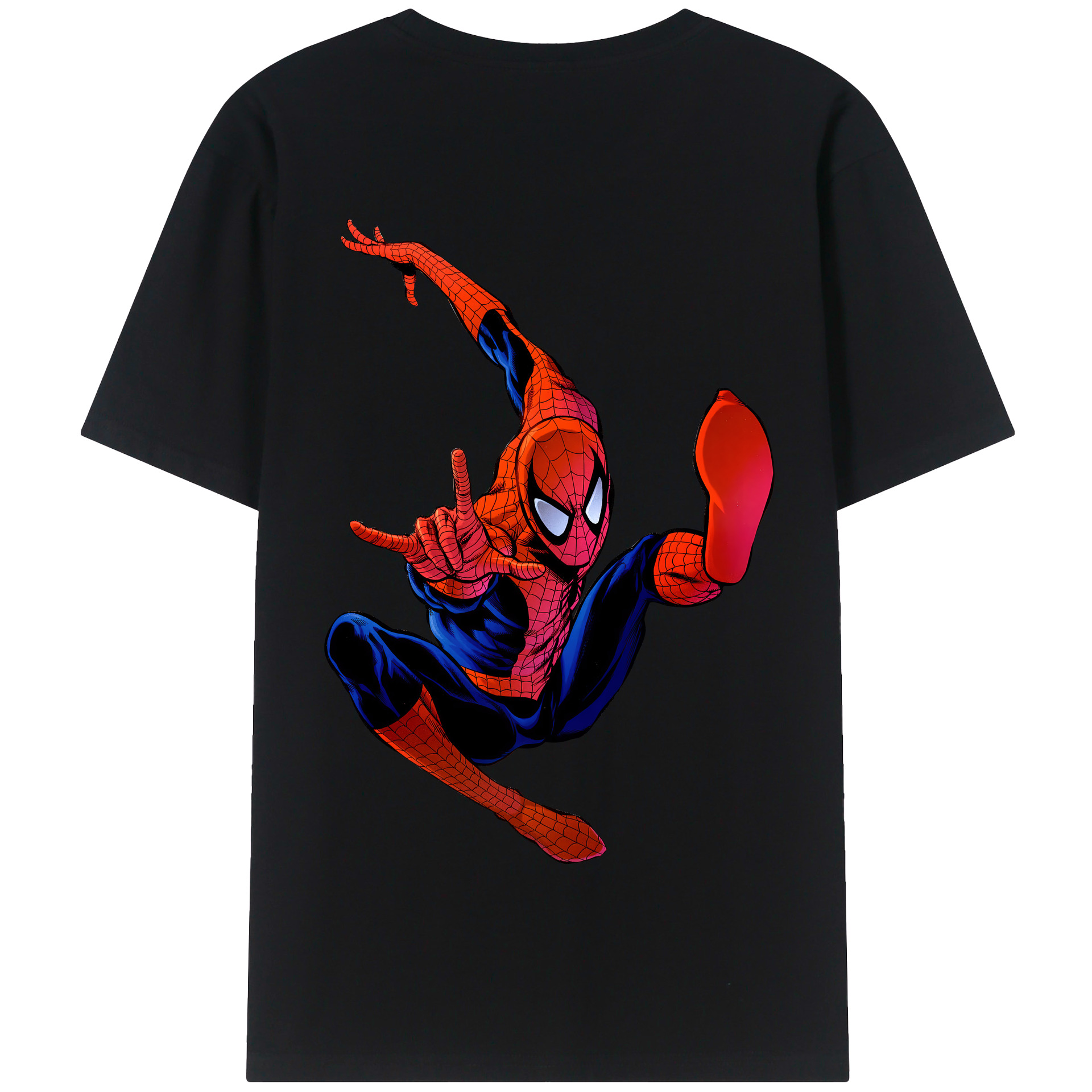 （画像用） Spider Man スパイダーマン 綿100％半袖Tシャツ（背面プリント）