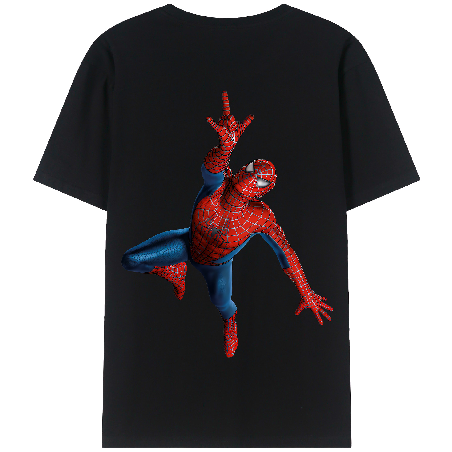 （画像用） Spider Man スパイダーマン 綿100％半袖Tシャツ（背面プリント）