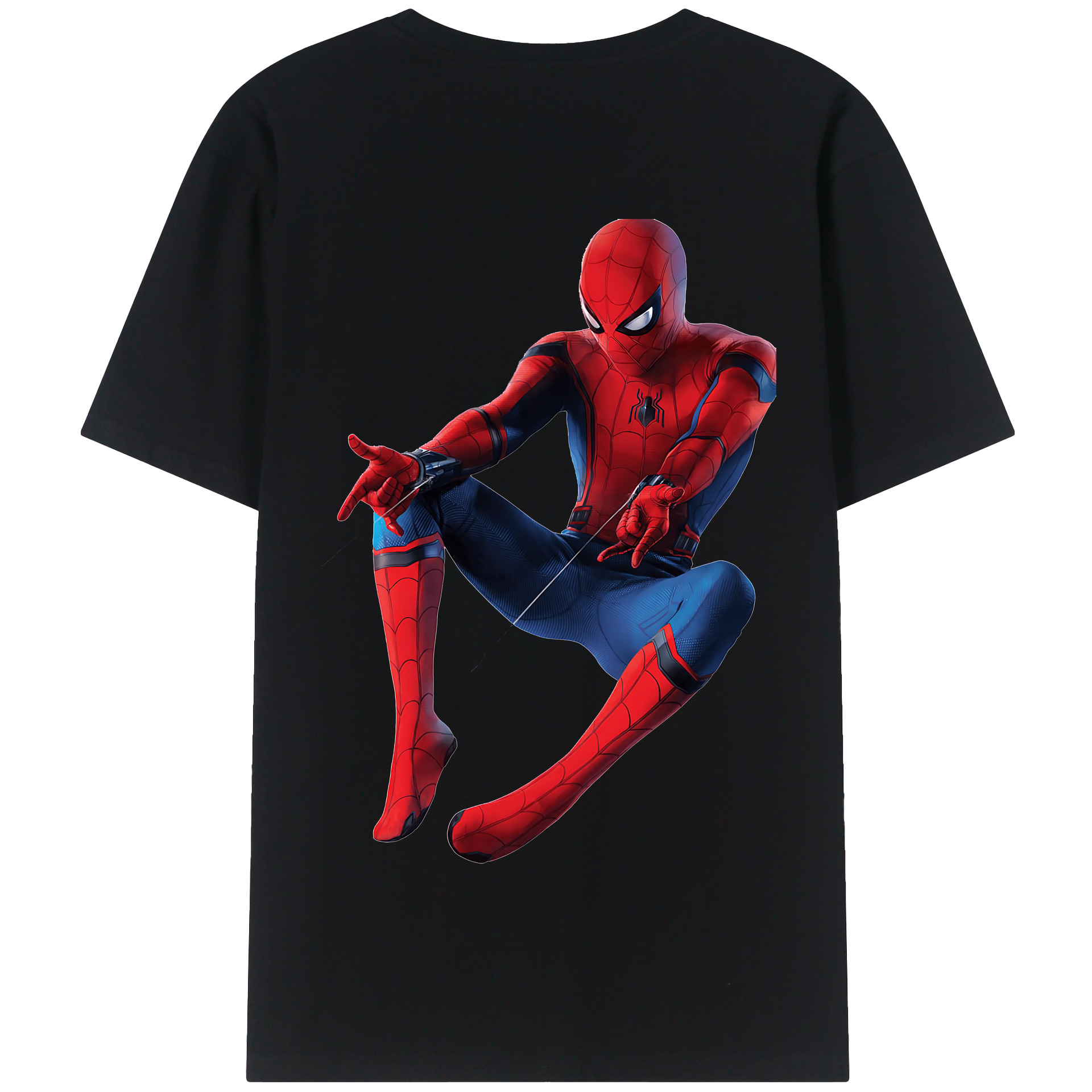 （画像用） Spider Man スパイダーマン 綿100％半袖Tシャツ（背面プリント）