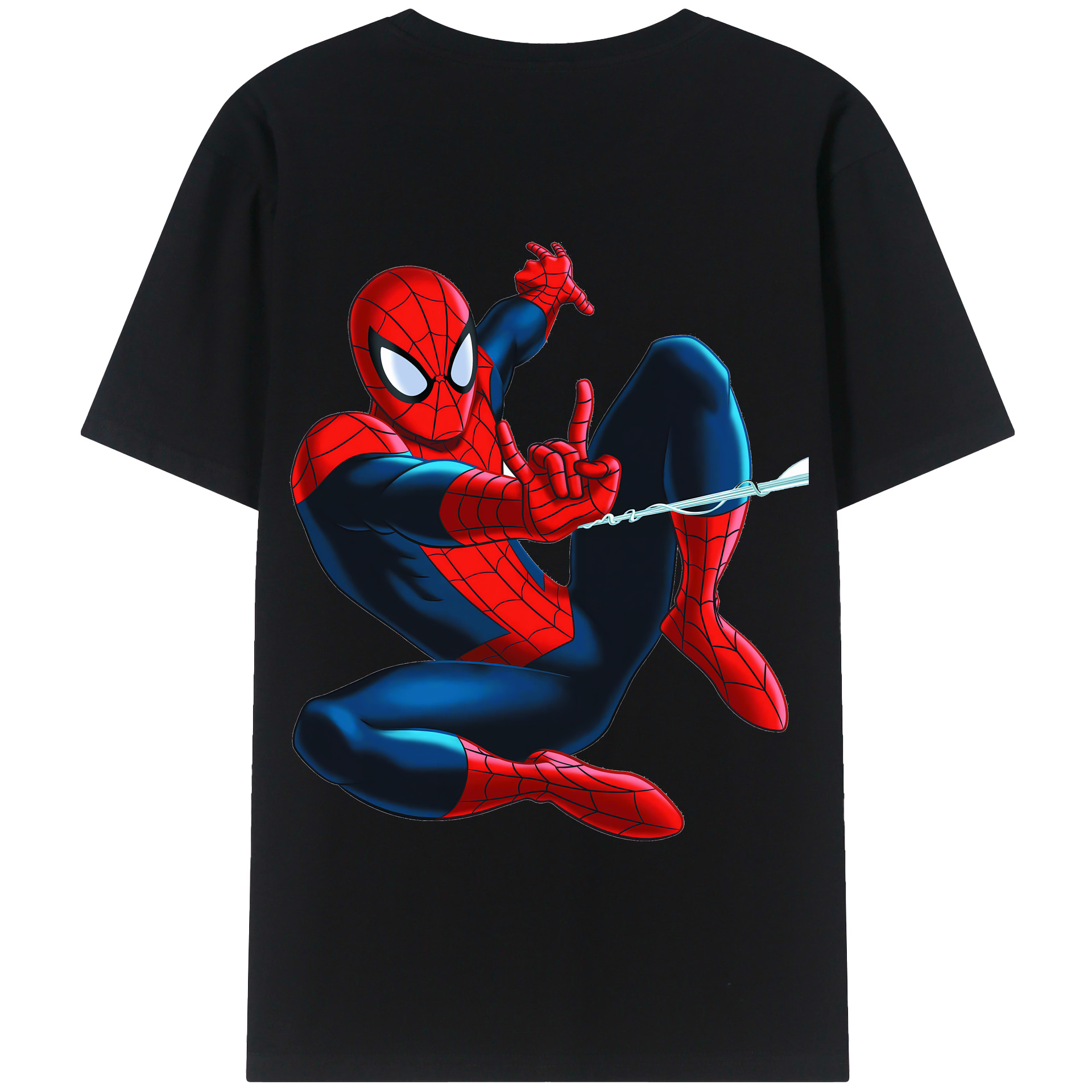 （画像用） Spider Man スパイダーマン 綿100％半袖Tシャツ（背面プリント）
