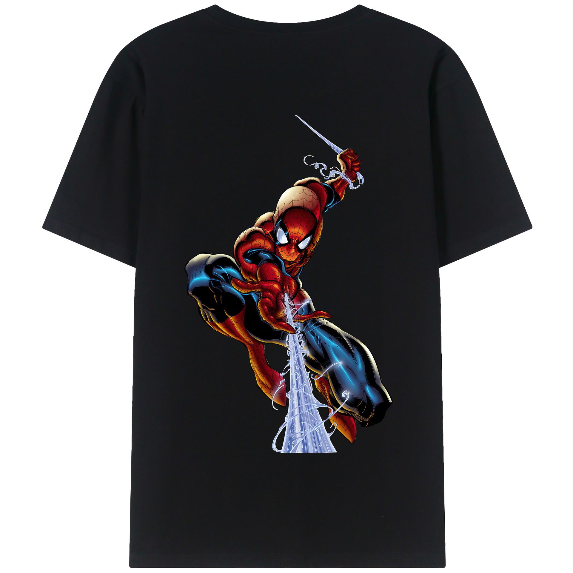 （画像用） Spider Man スパイダーマン 綿100％半袖Tシャツ（背面プリント）