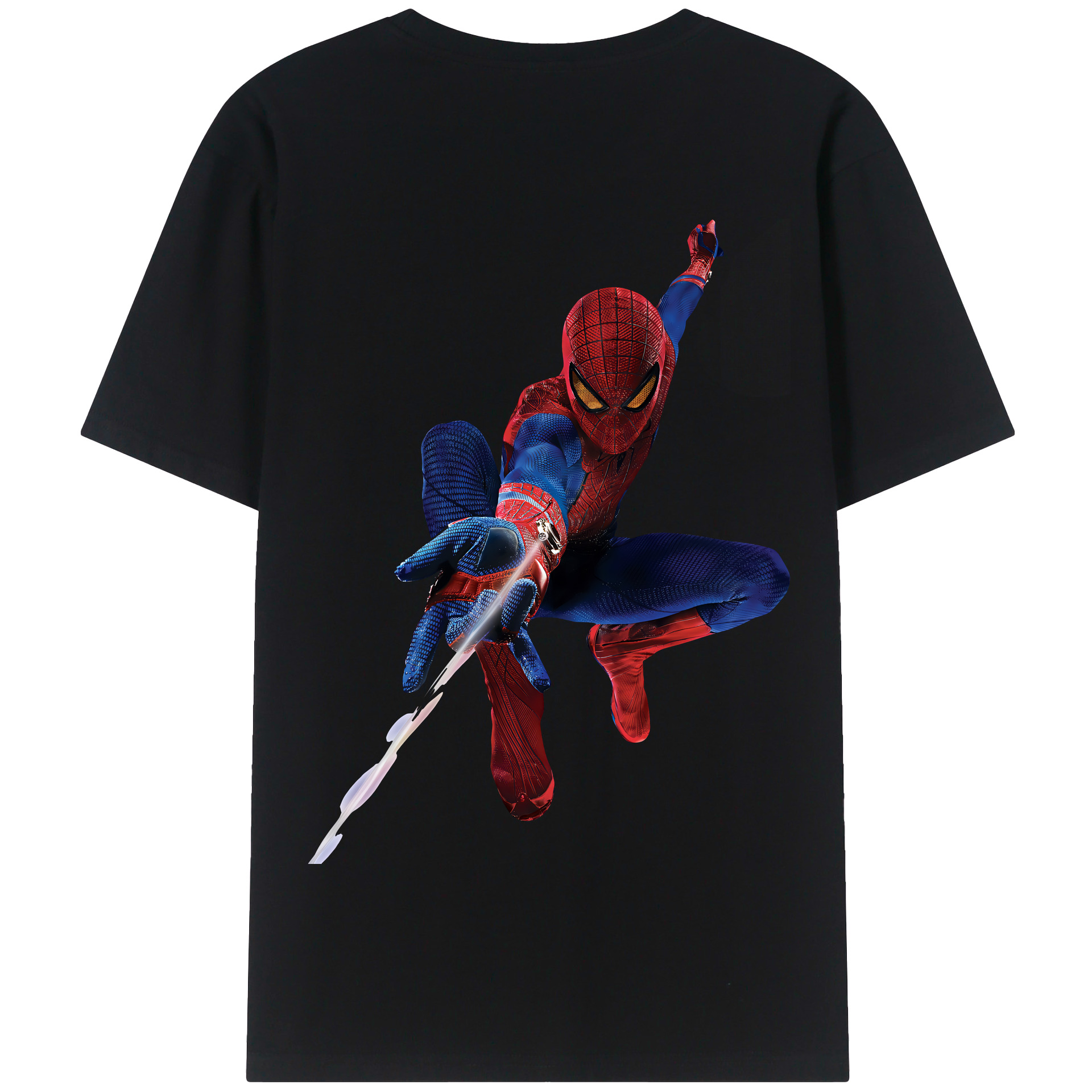 （画像用） Spider Man スパイダーマン 綿100％半袖Tシャツ（背面プリント）