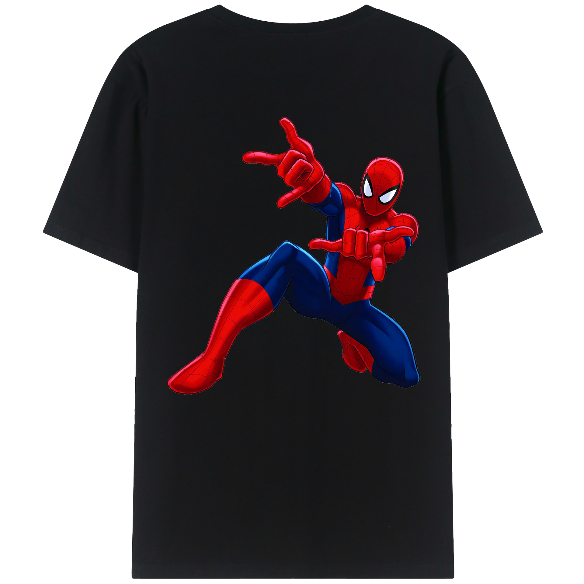 （画像用） Spider Man スパイダーマン 綿100％半袖Tシャツ（背面プリント）