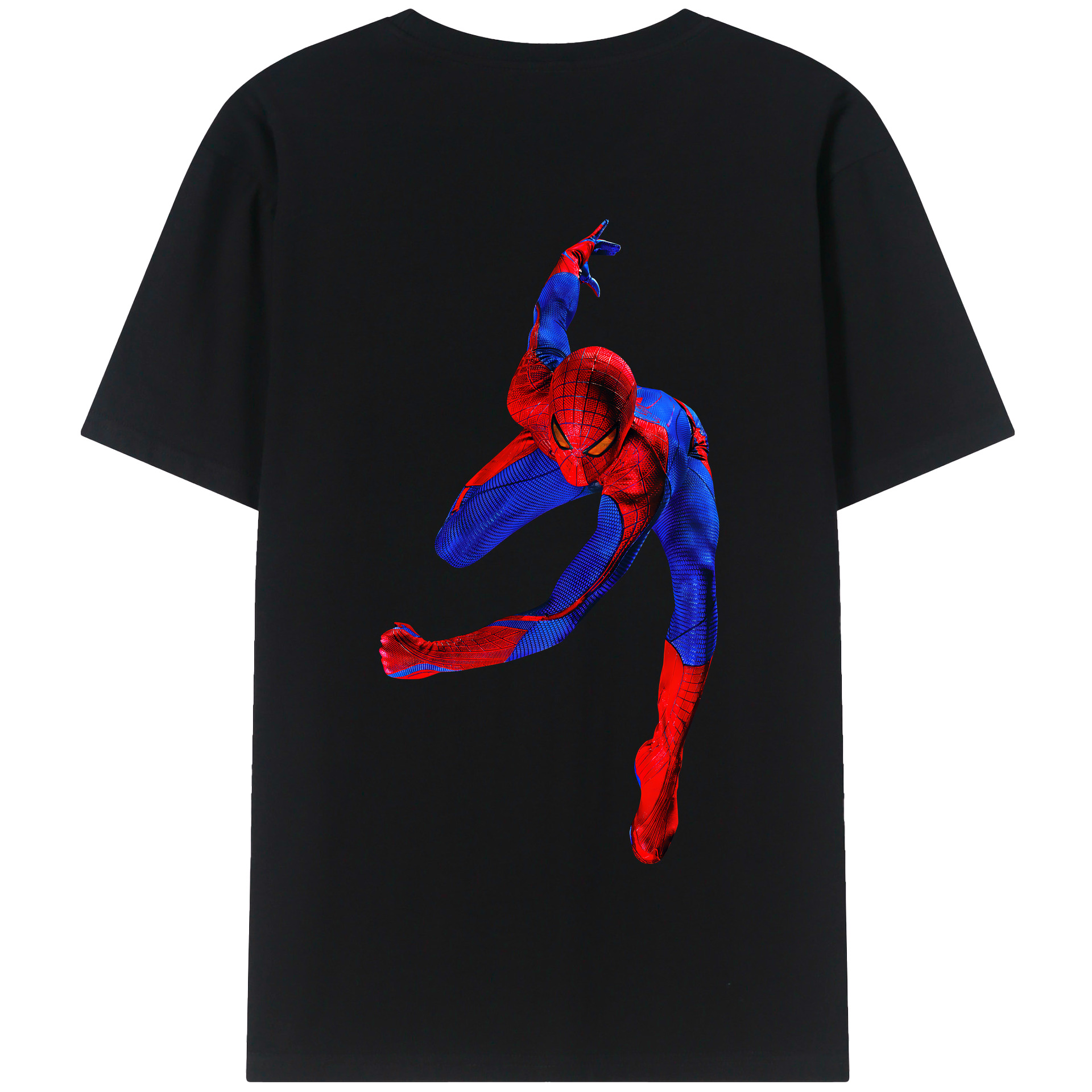 （画像用） Spider Man スパイダーマン 綿100％半袖Tシャツ（背面プリント）