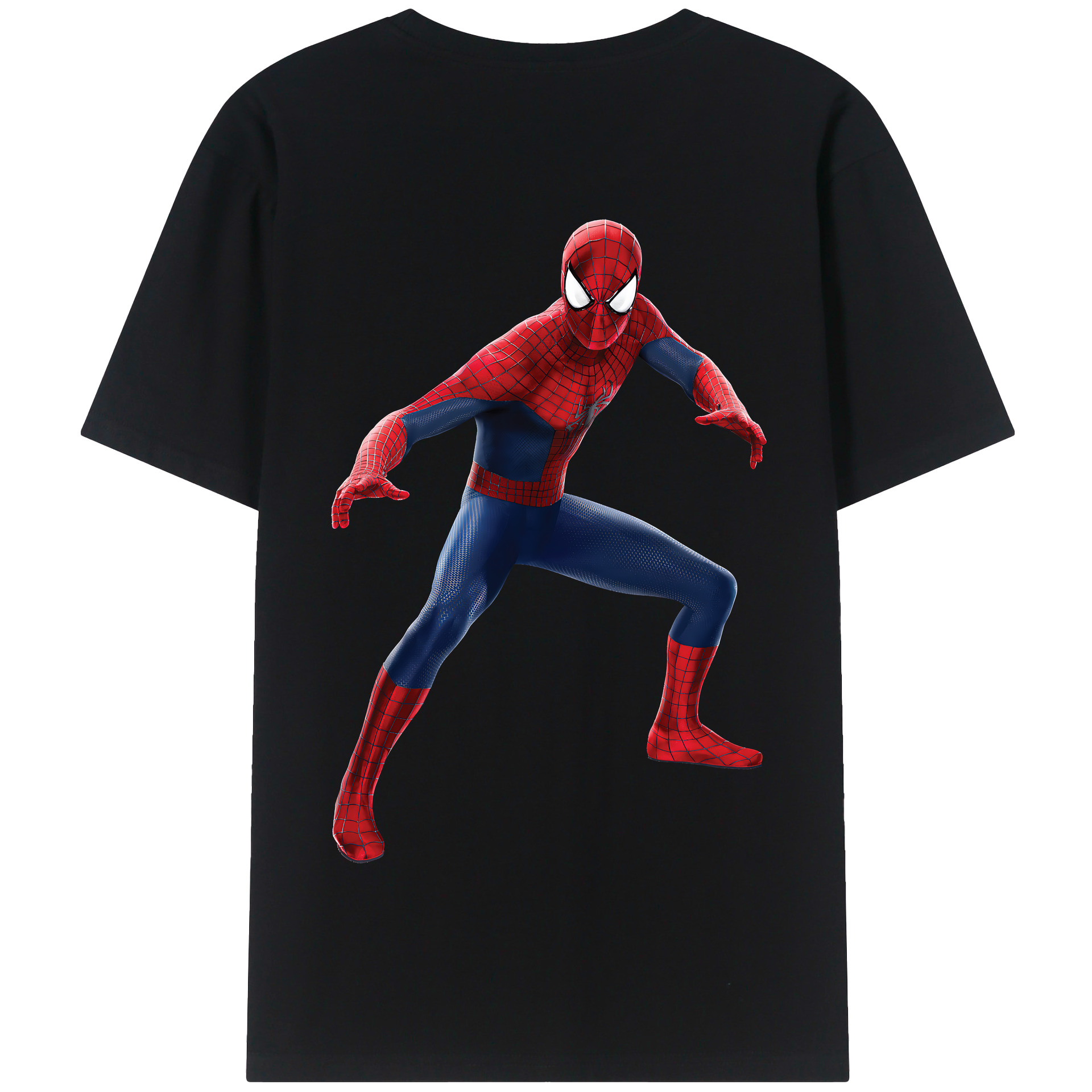 （画像用） Spider Man スパイダーマン 綿100％半袖Tシャツ（背面プリント）