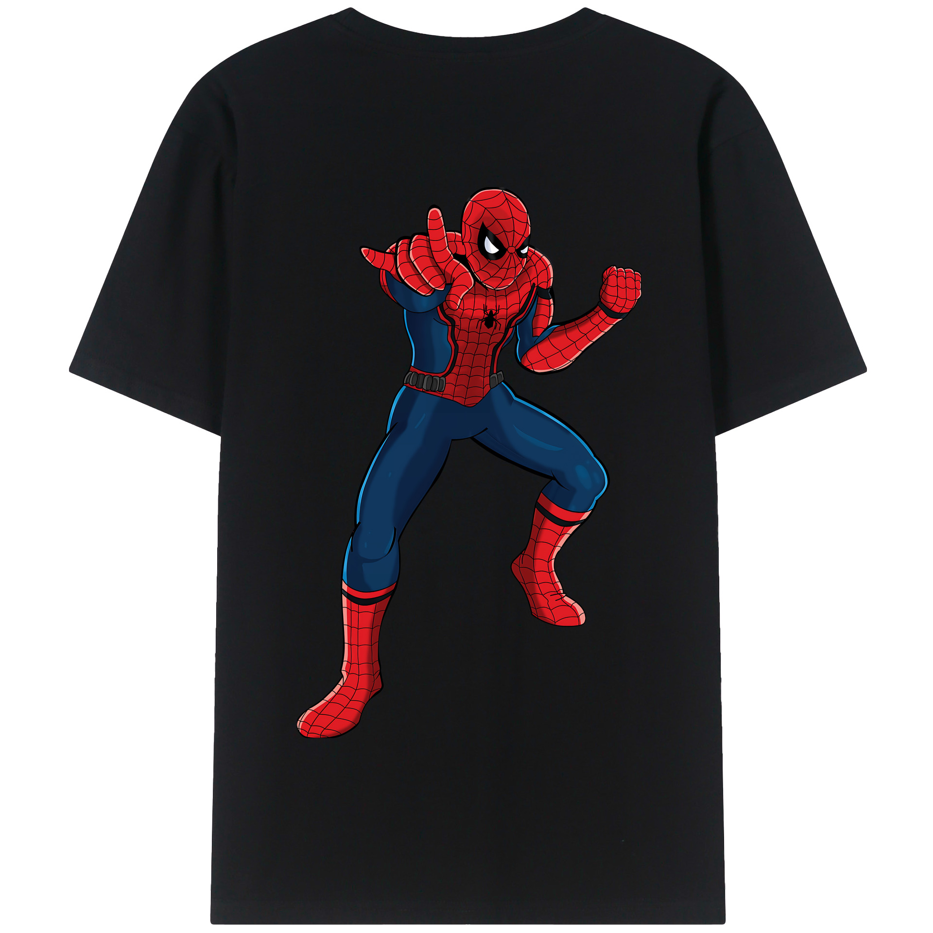 （画像用） Spider Man スパイダーマン 綿100％半袖Tシャツ（背面プリント）
