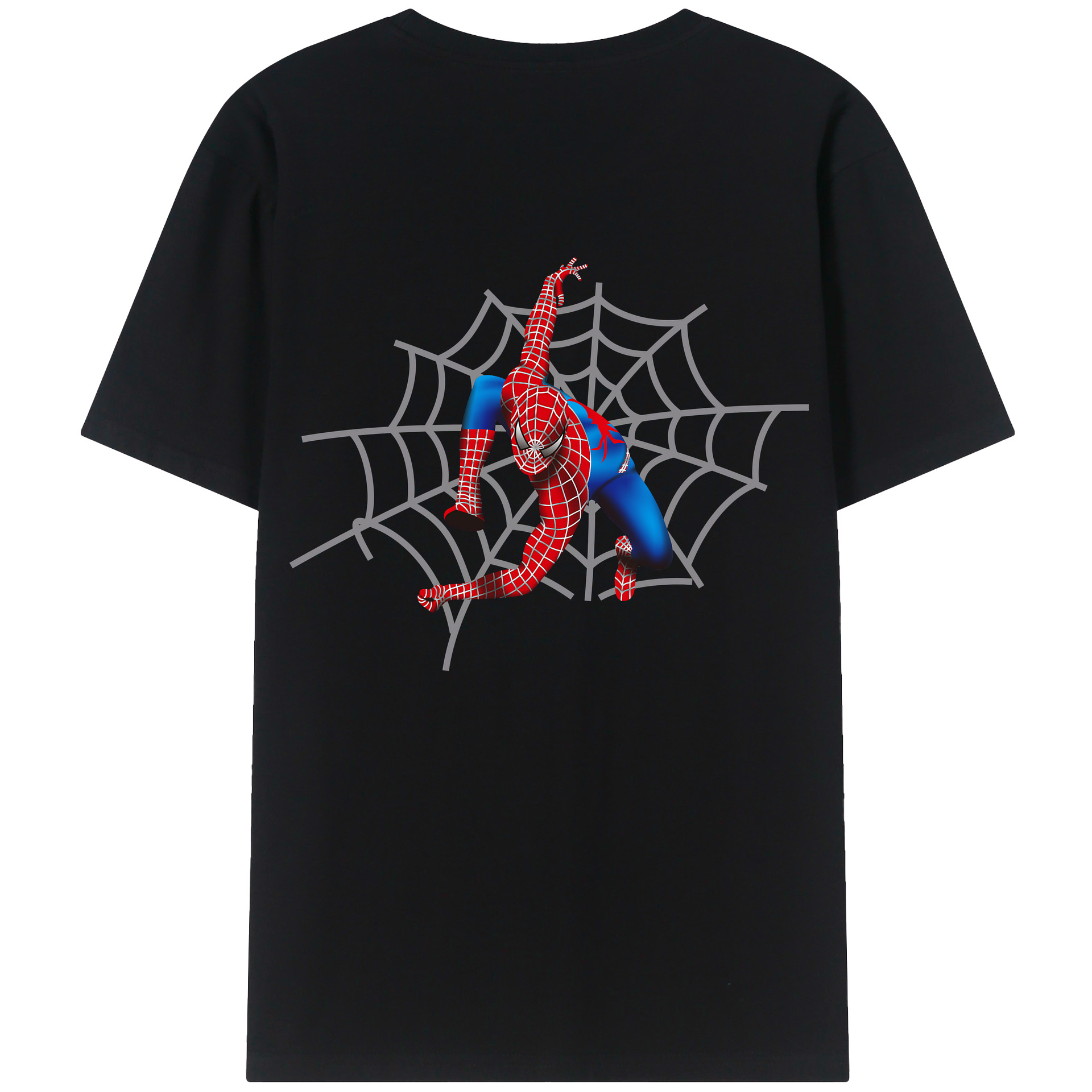 （画像用） Spider Man スパイダーマン 綿100％半袖Tシャツ（背面プリント）
