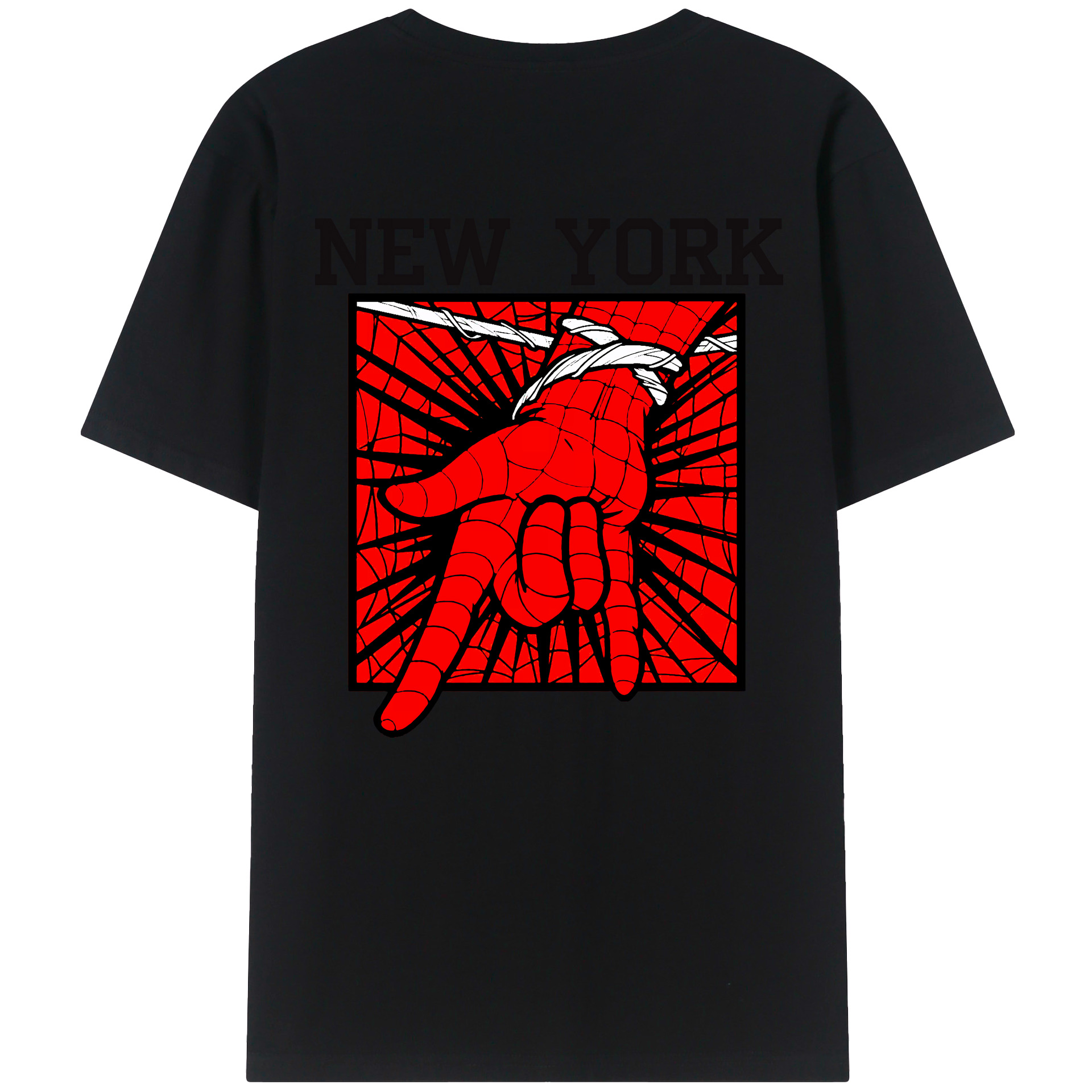 （画像用） Spider Man スパイダーマン 綿100％半袖Tシャツ（背面プリント）