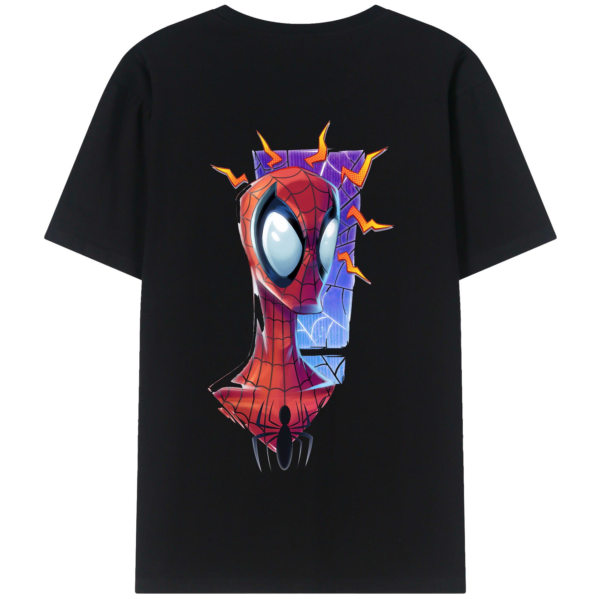 （画像用） Spider Man スパイダーマン 綿100％半袖Tシャツ（背面プリント）