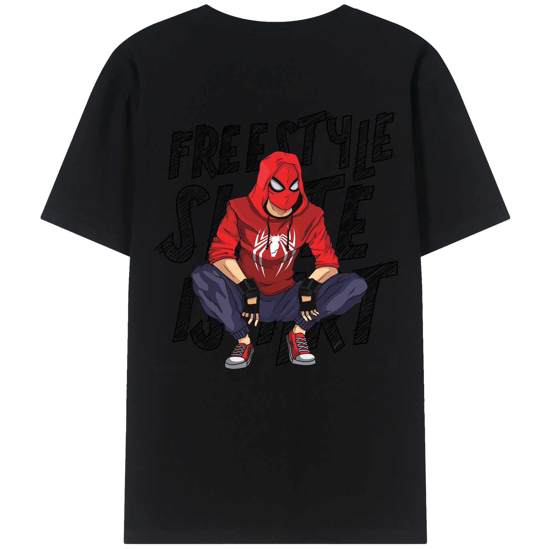 （画像用） Spider Man スパイダーマン 綿100％半袖Tシャツ（背面プリント）