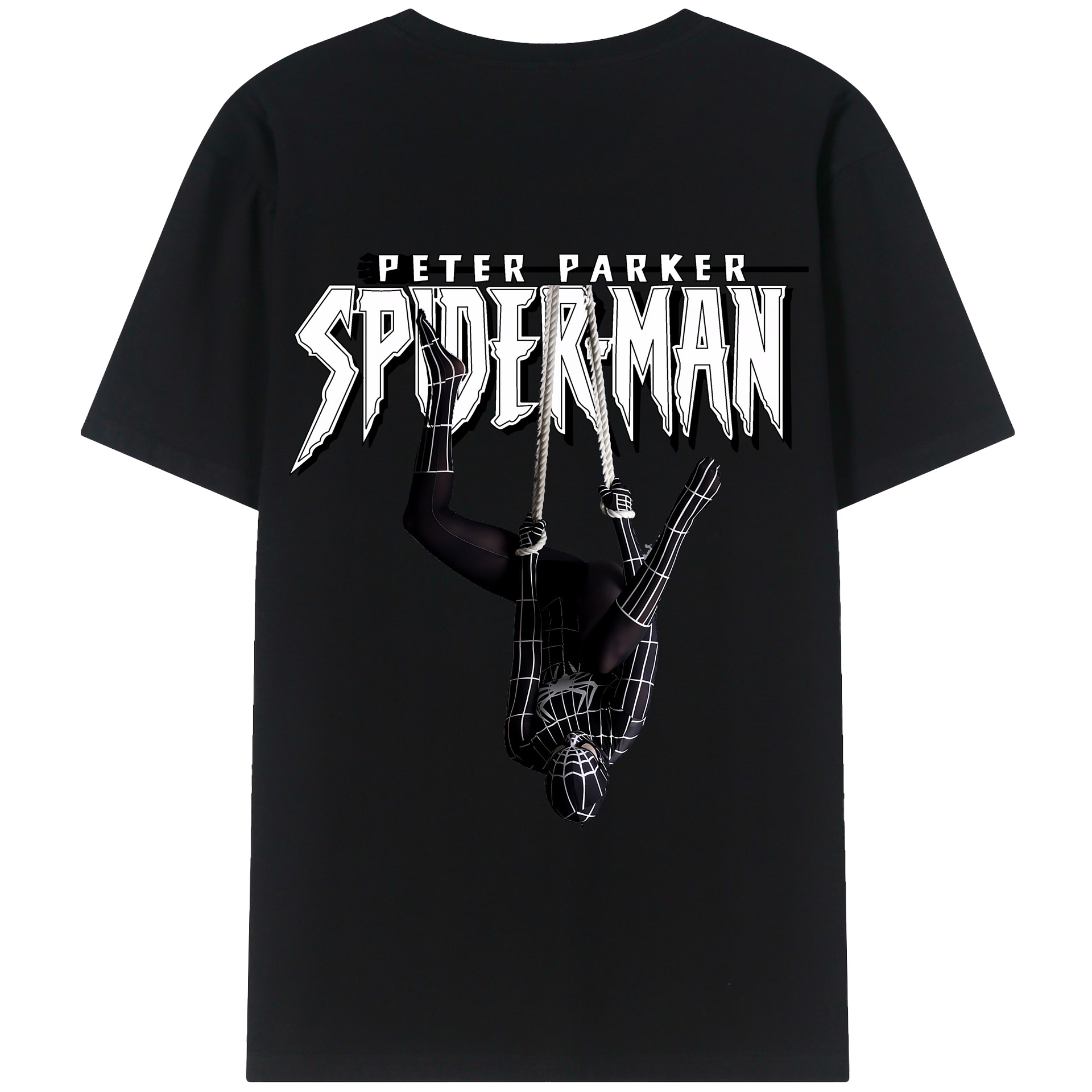 （画像用） Spider Man スパイダーマン 綿100％半袖Tシャツ（背面プリント）