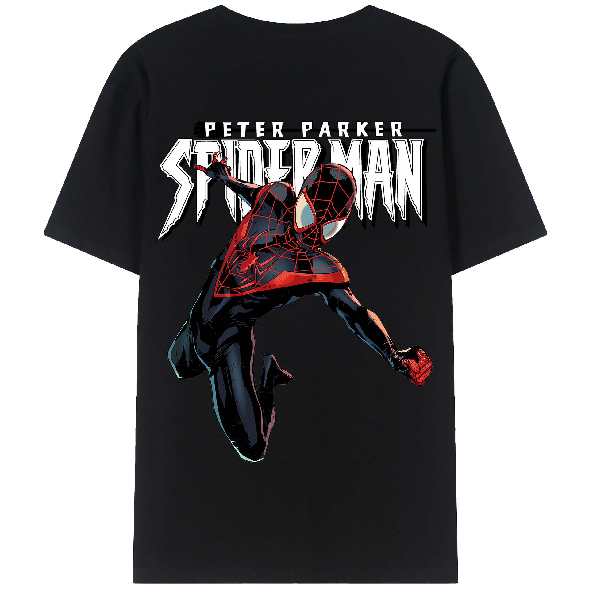 （画像用） Spider Man スパイダーマン 綿100％半袖Tシャツ（背面プリント）