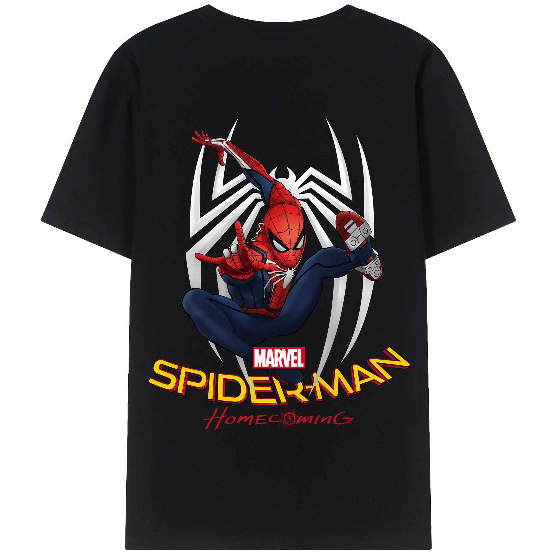 （画像用） Spider Man スパイダーマン 綿100％半袖Tシャツ（背面プリント）