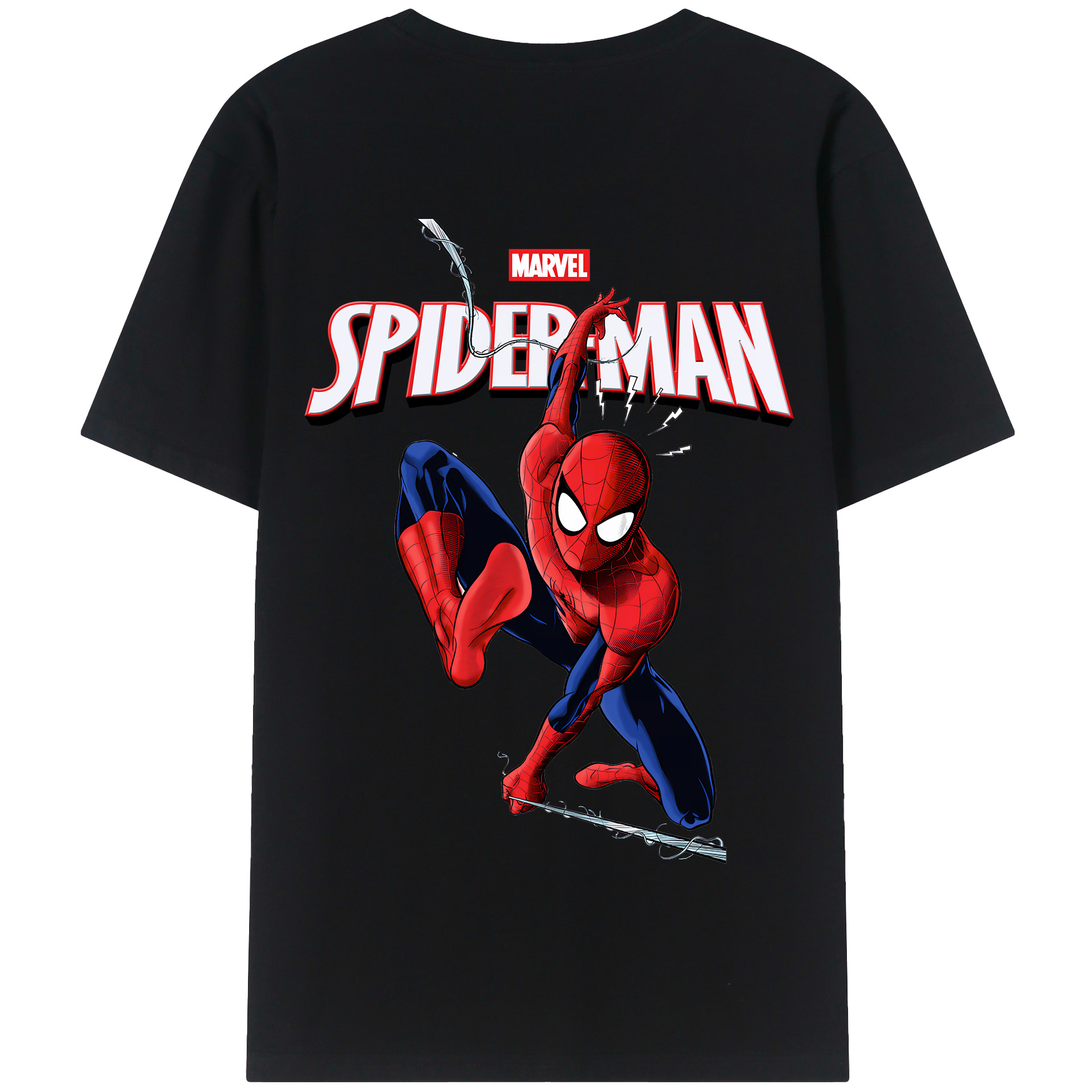 （画像用） Spider Man スパイダーマン 綿100％半袖Tシャツ（背面プリント）