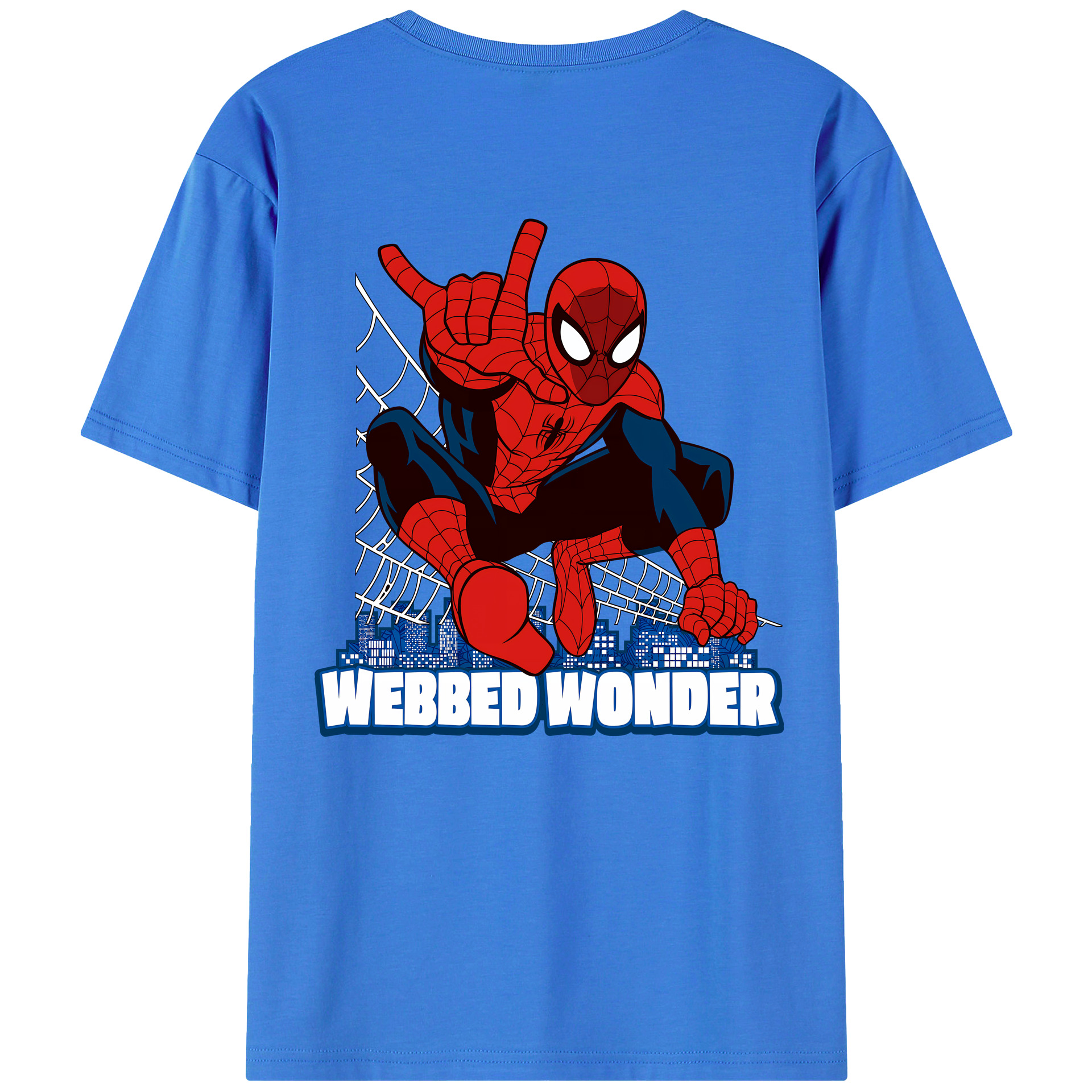 （画像用） Spider Man スパイダーマン 綿100％半袖Tシャツ（背面プリント）