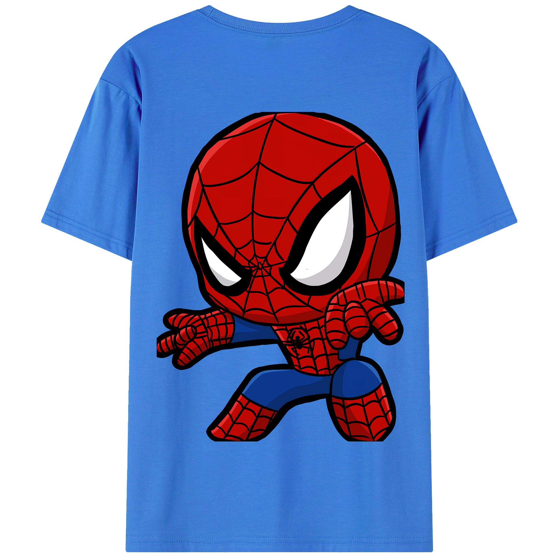 （画像用） Spider Man スパイダーマン 綿100％半袖Tシャツ（背面プリント）