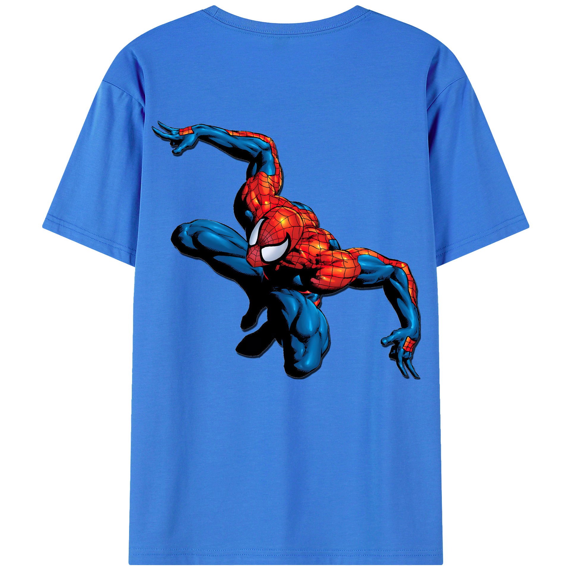 （画像用） Spider Man スパイダーマン 綿100％半袖Tシャツ（背面プリント）