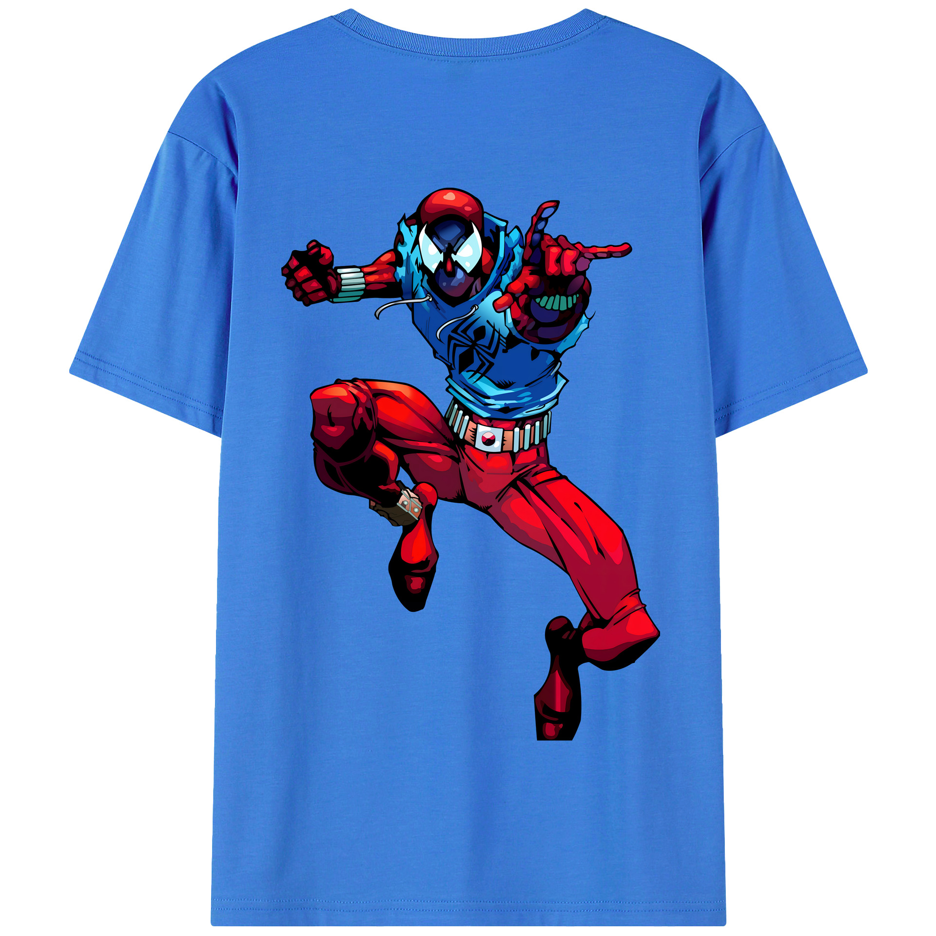 （画像用） Spider Man スパイダーマン 綿100％半袖Tシャツ（背面プリント）