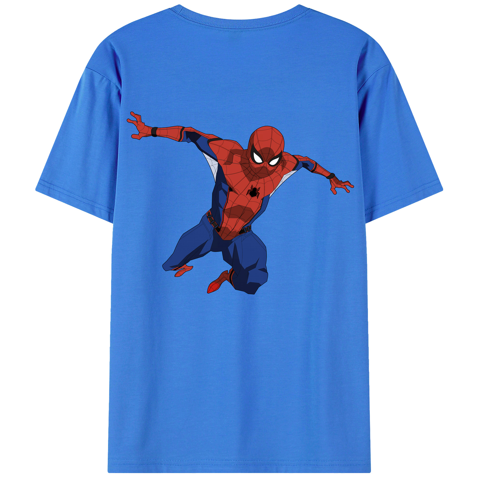 （画像用） Spider Man スパイダーマン 綿100％半袖Tシャツ（背面プリント）