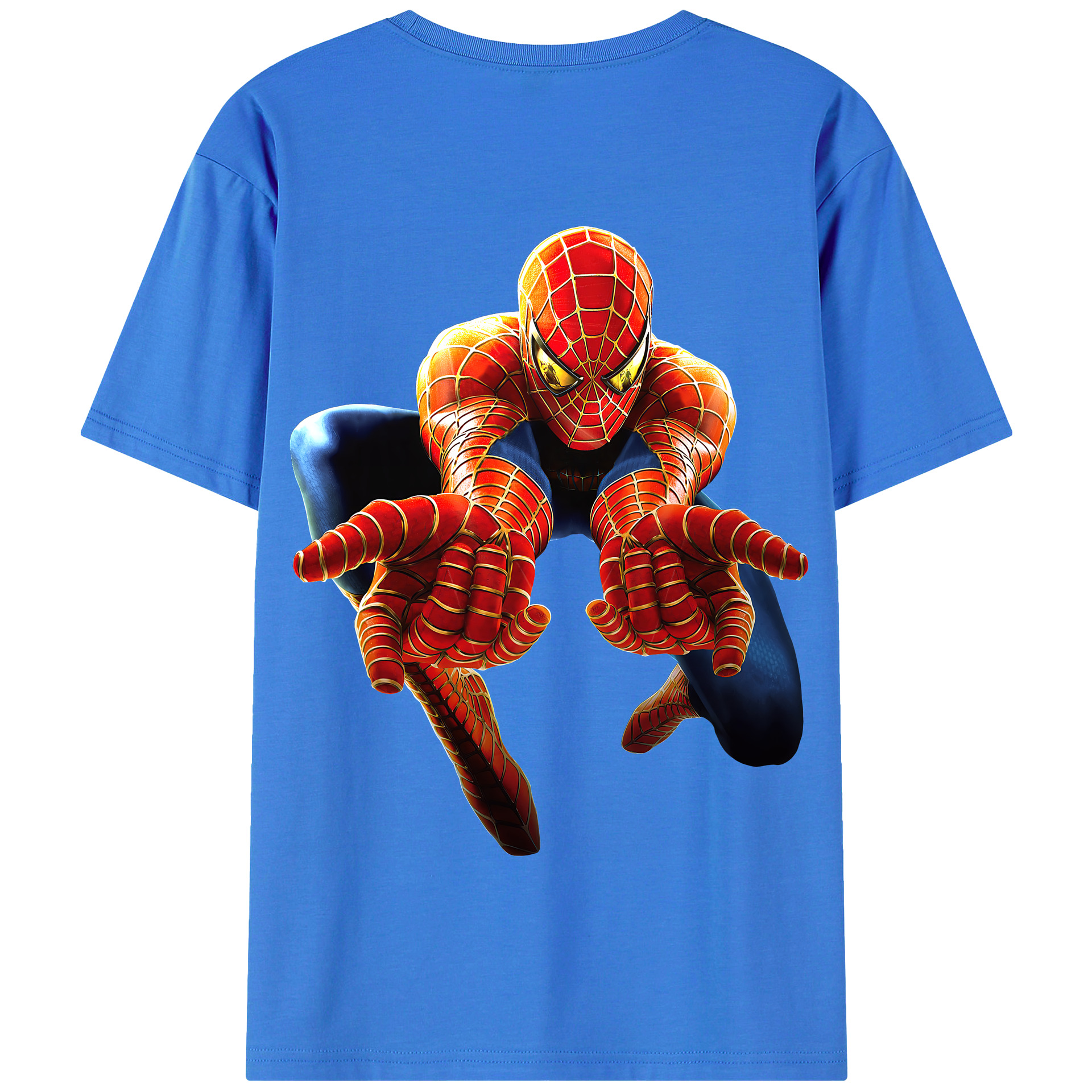 （画像用） Spider Man スパイダーマン 綿100％半袖Tシャツ（背面プリント）