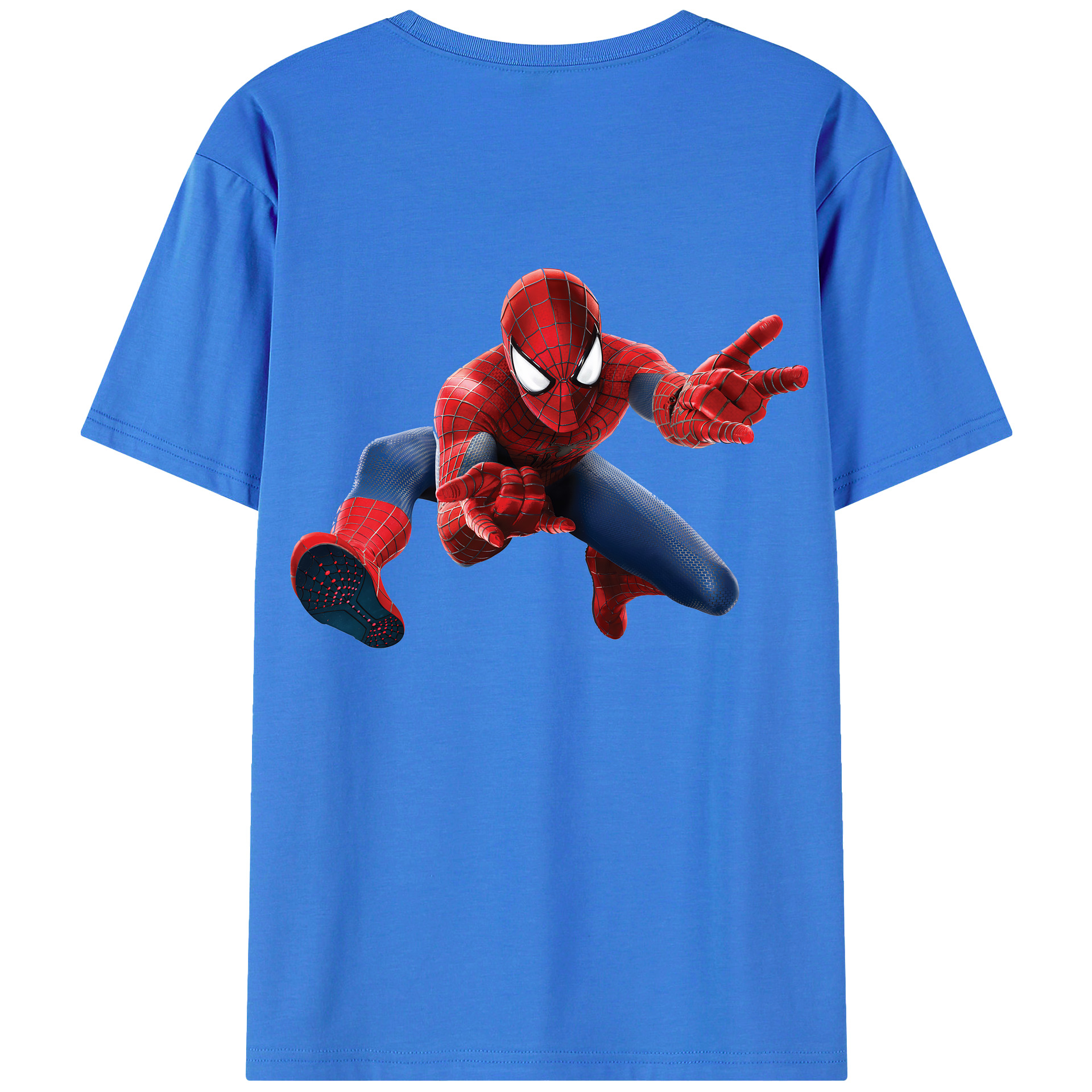 （画像用） Spider Man スパイダーマン 綿100％半袖Tシャツ（背面プリント）