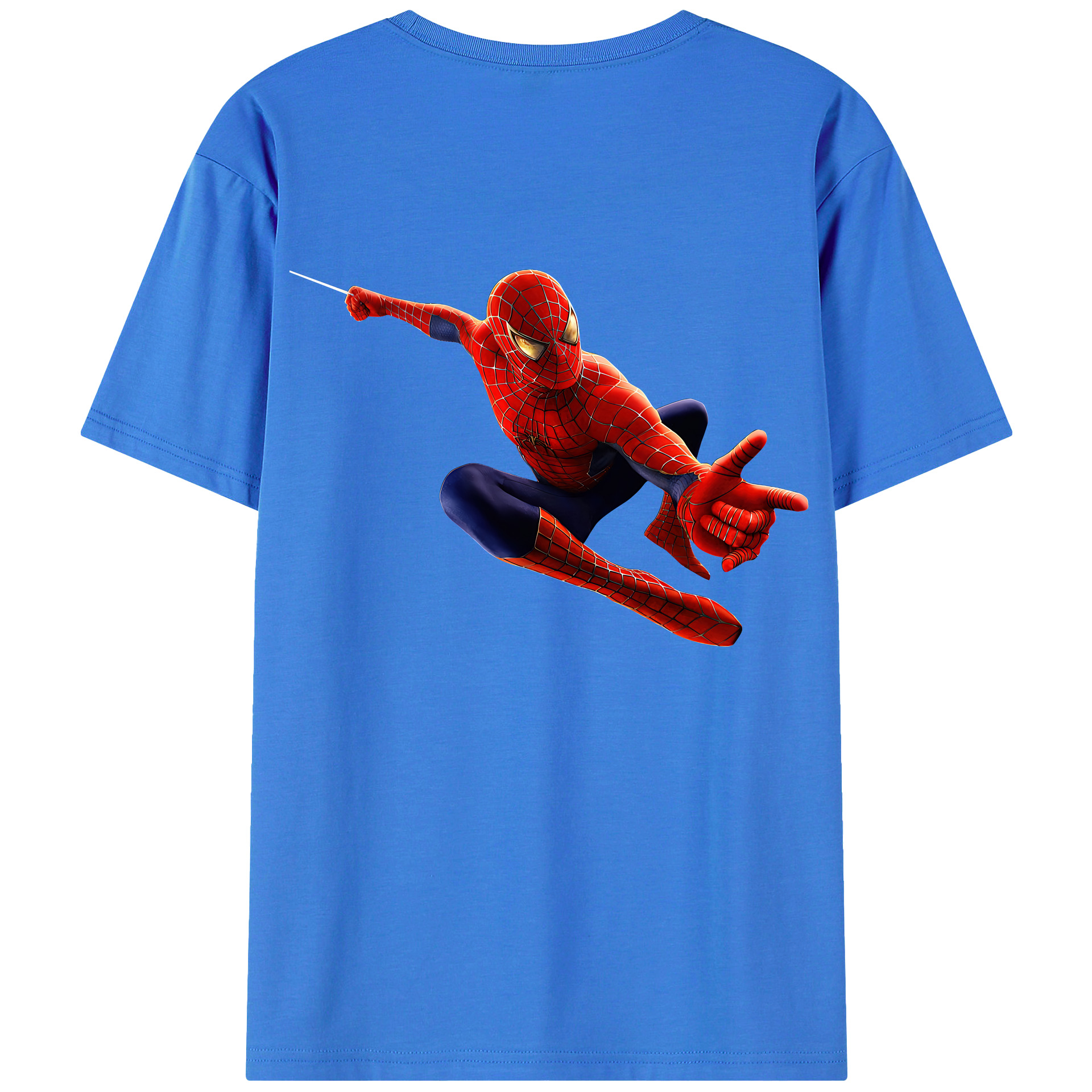 （画像用） Spider Man スパイダーマン 綿100％半袖Tシャツ（背面プリント）