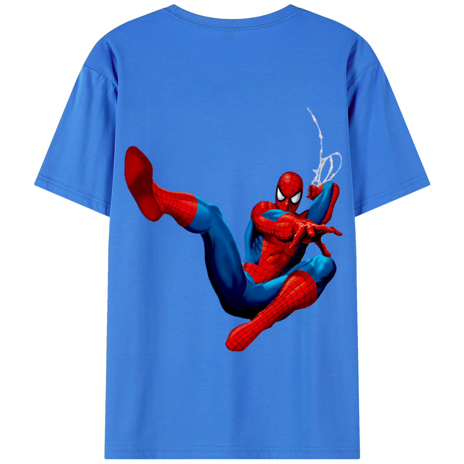 （画像用） Spider Man スパイダーマン 綿100％半袖Tシャツ（背面プリント）