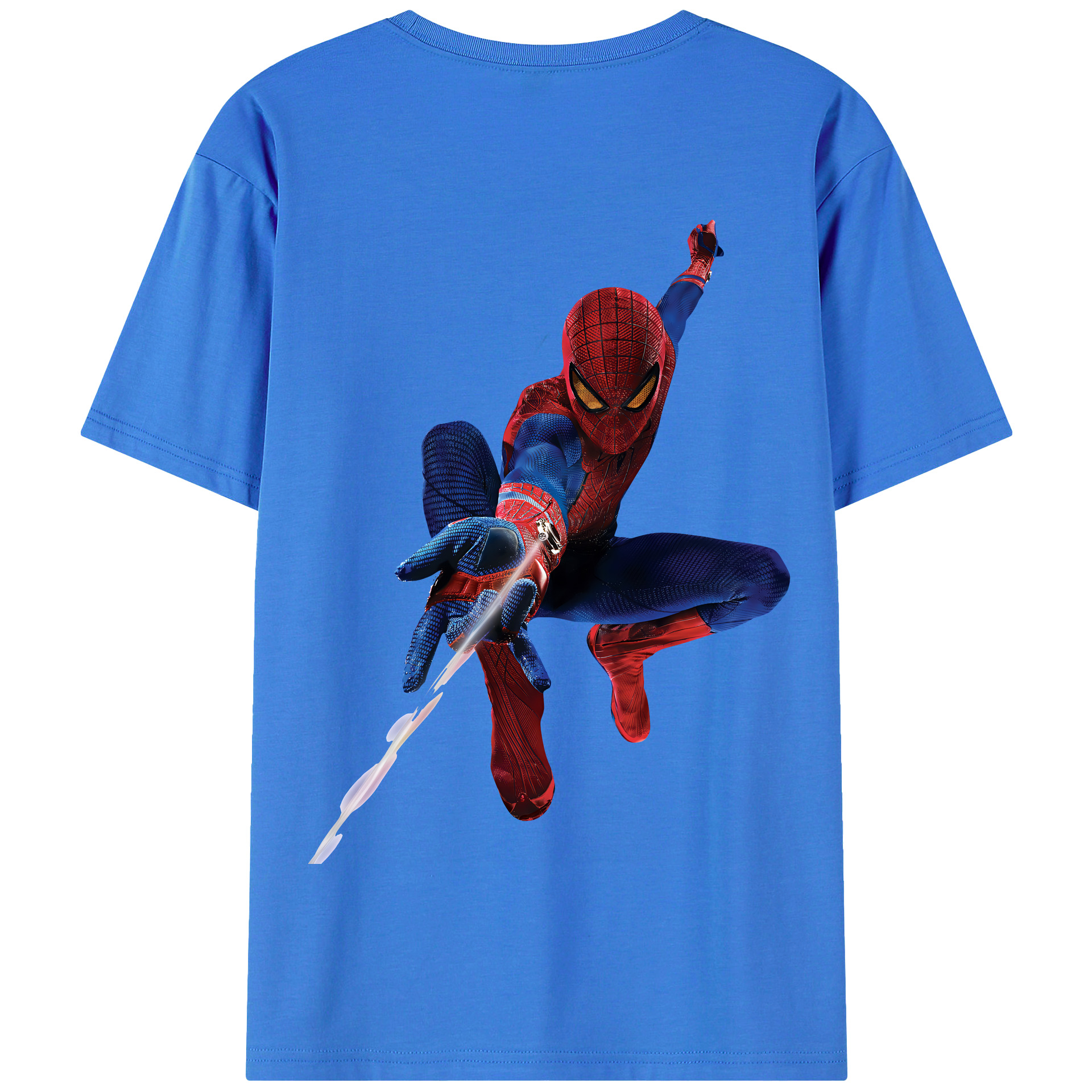 （画像用） Spider Man スパイダーマン 綿100％半袖Tシャツ（背面プリント）