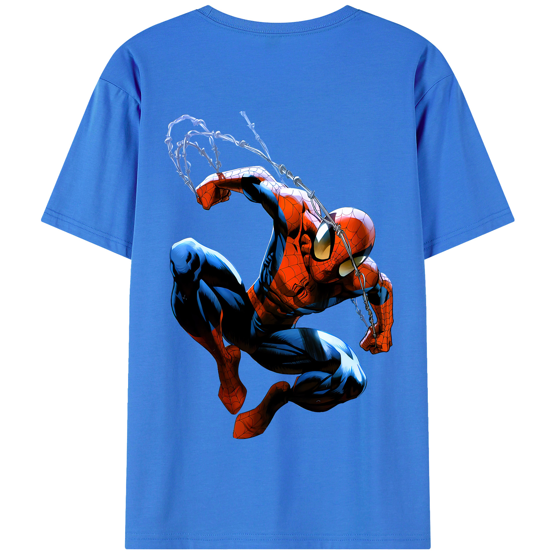 Spider Man スパイダーマン 綿100％半袖Tシャツ（背面プリント）