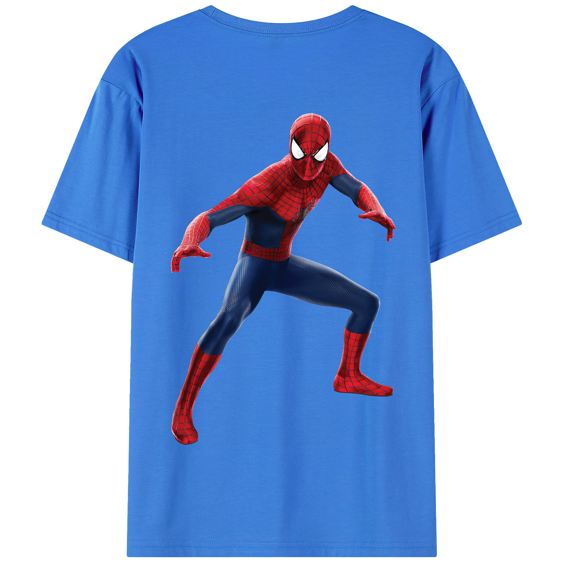 （画像用） Spider Man スパイダーマン 綿100％半袖Tシャツ（背面プリント）