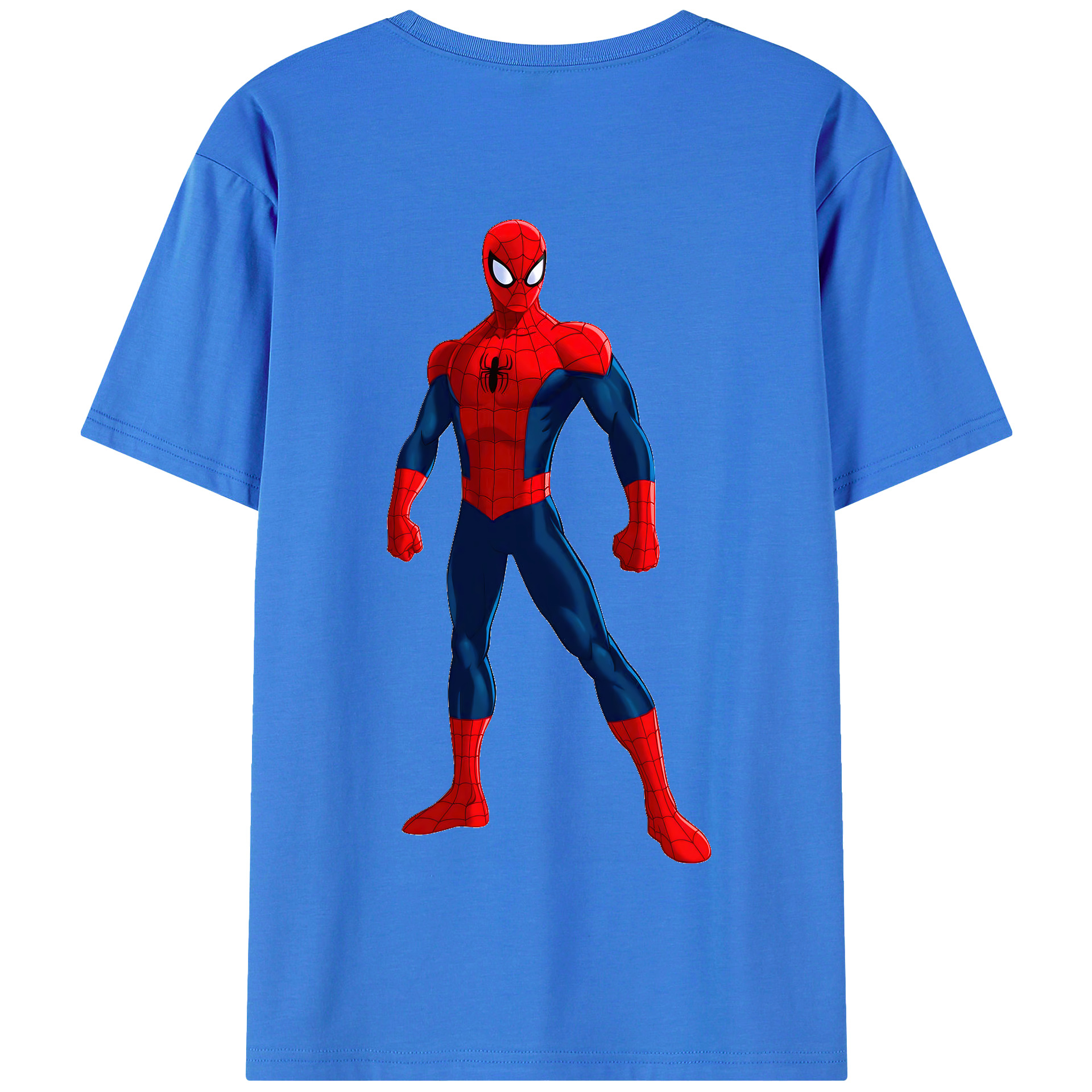 （画像用） Spider Man スパイダーマン 綿100％半袖Tシャツ（背面プリント）