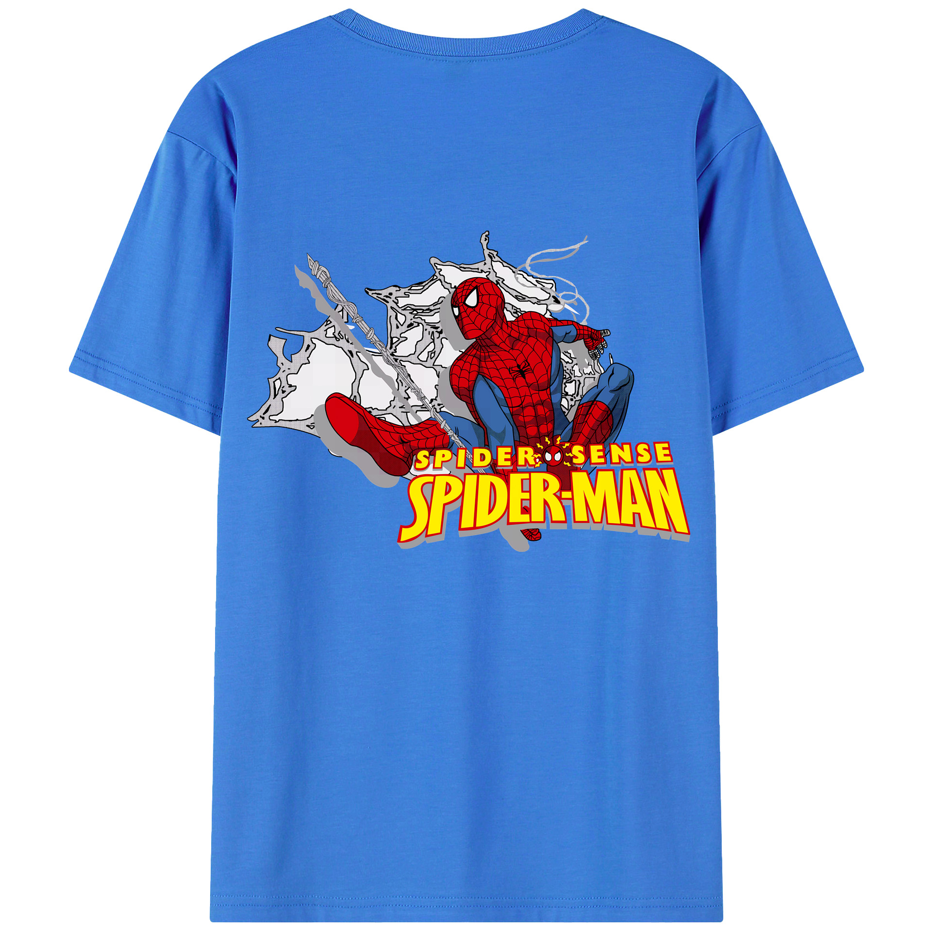 （画像用） Spider Man スパイダーマン 綿100％半袖Tシャツ（背面プリント）